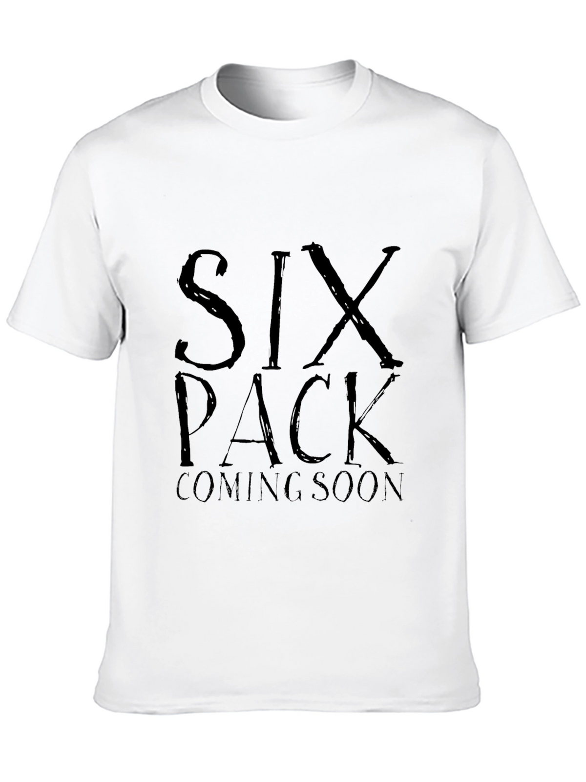 Six Pack Coming Soon Mens Black T-Shirt