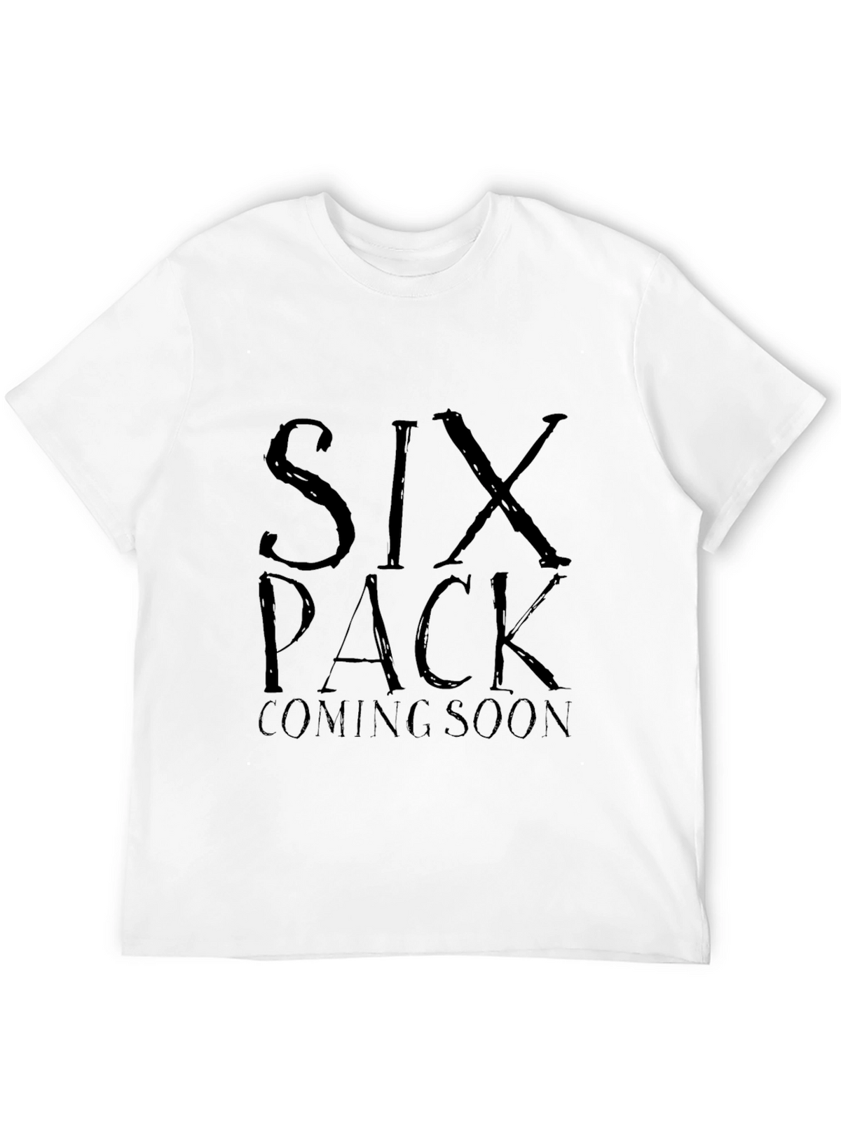 Six Pack Coming Soon Mens Black T-Shirt