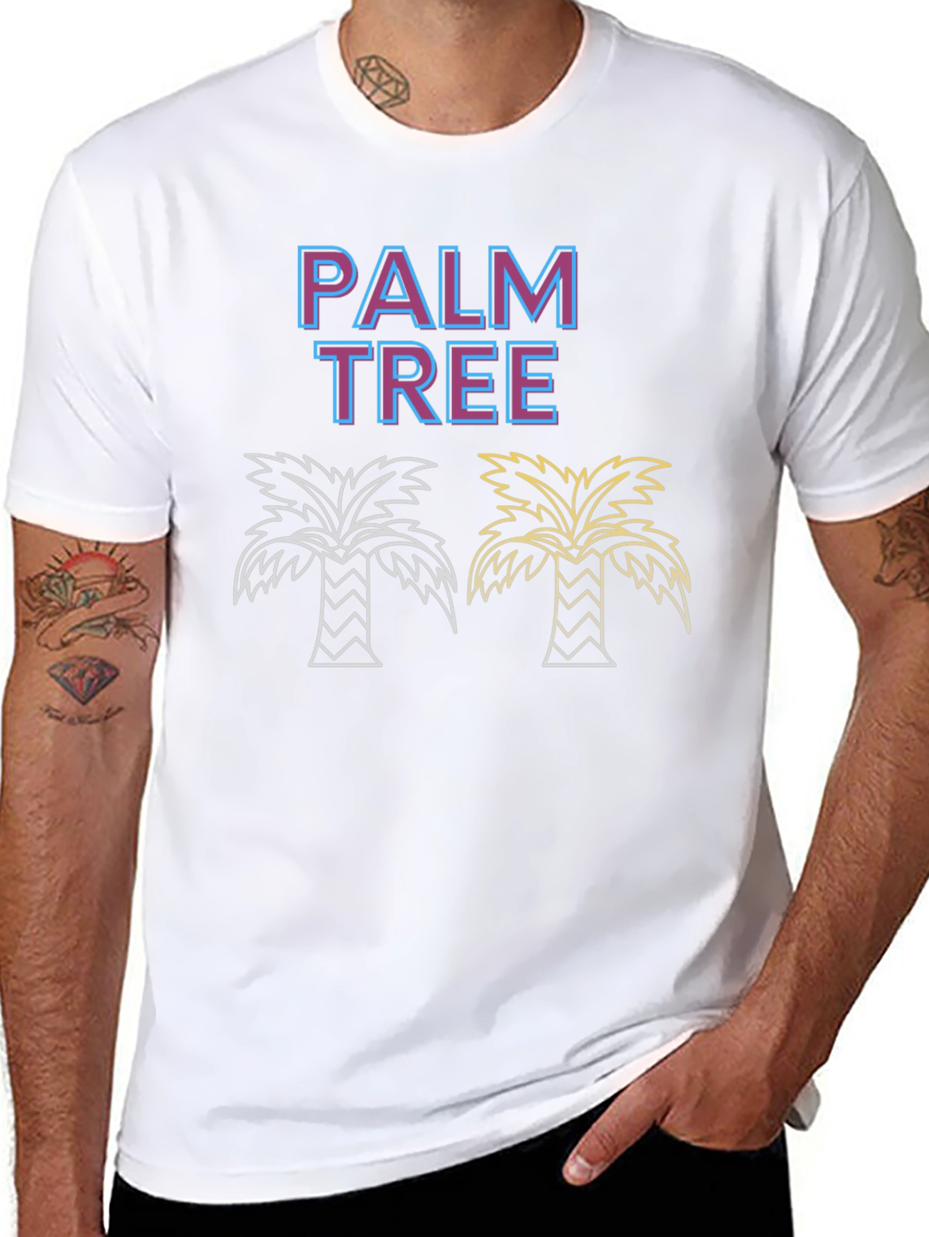 Palm Tree Graphic Tee - Tropical Summer Vibes