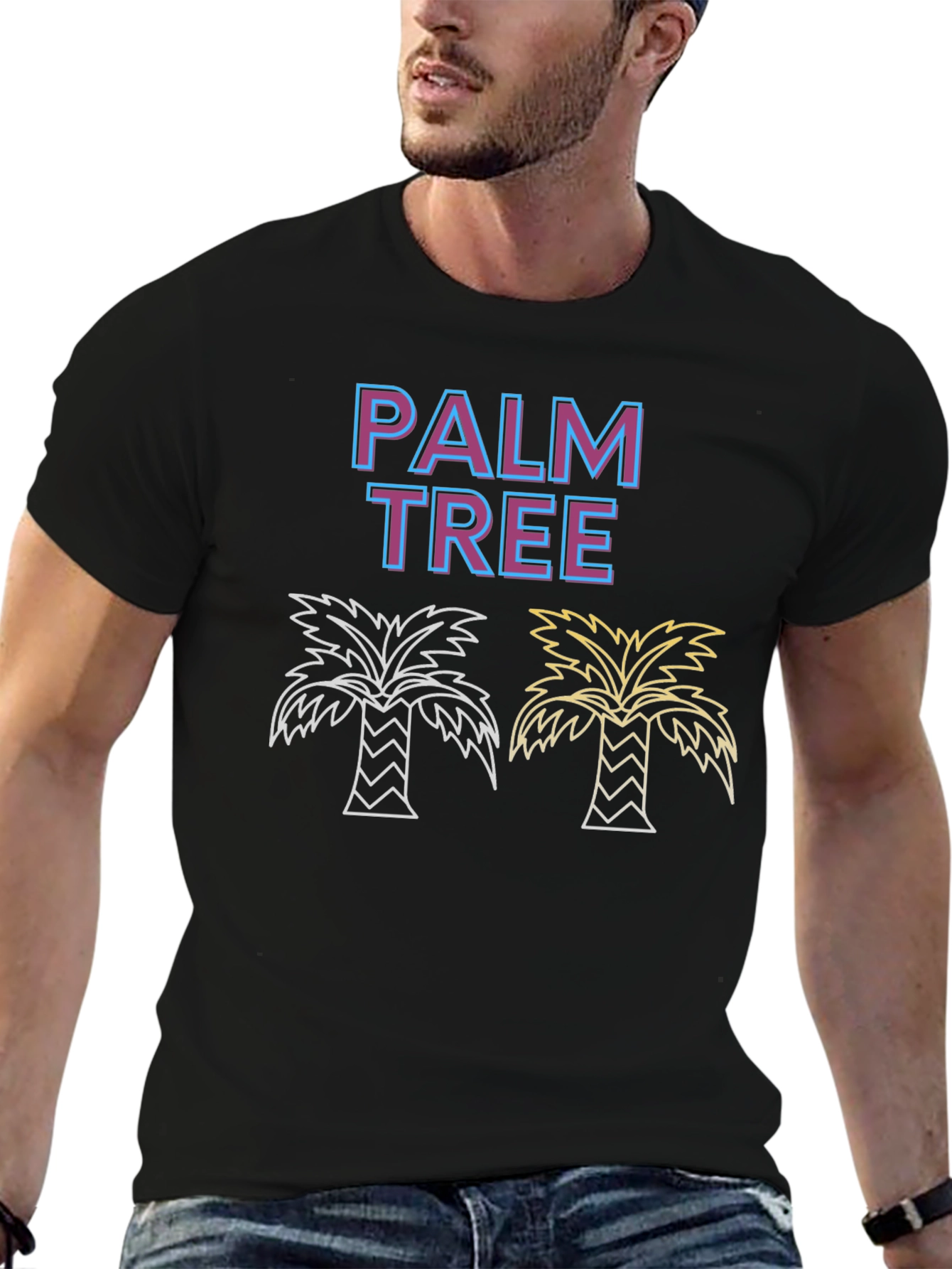 Palm Tree Graphic Tee - Tropical Summer Vibes