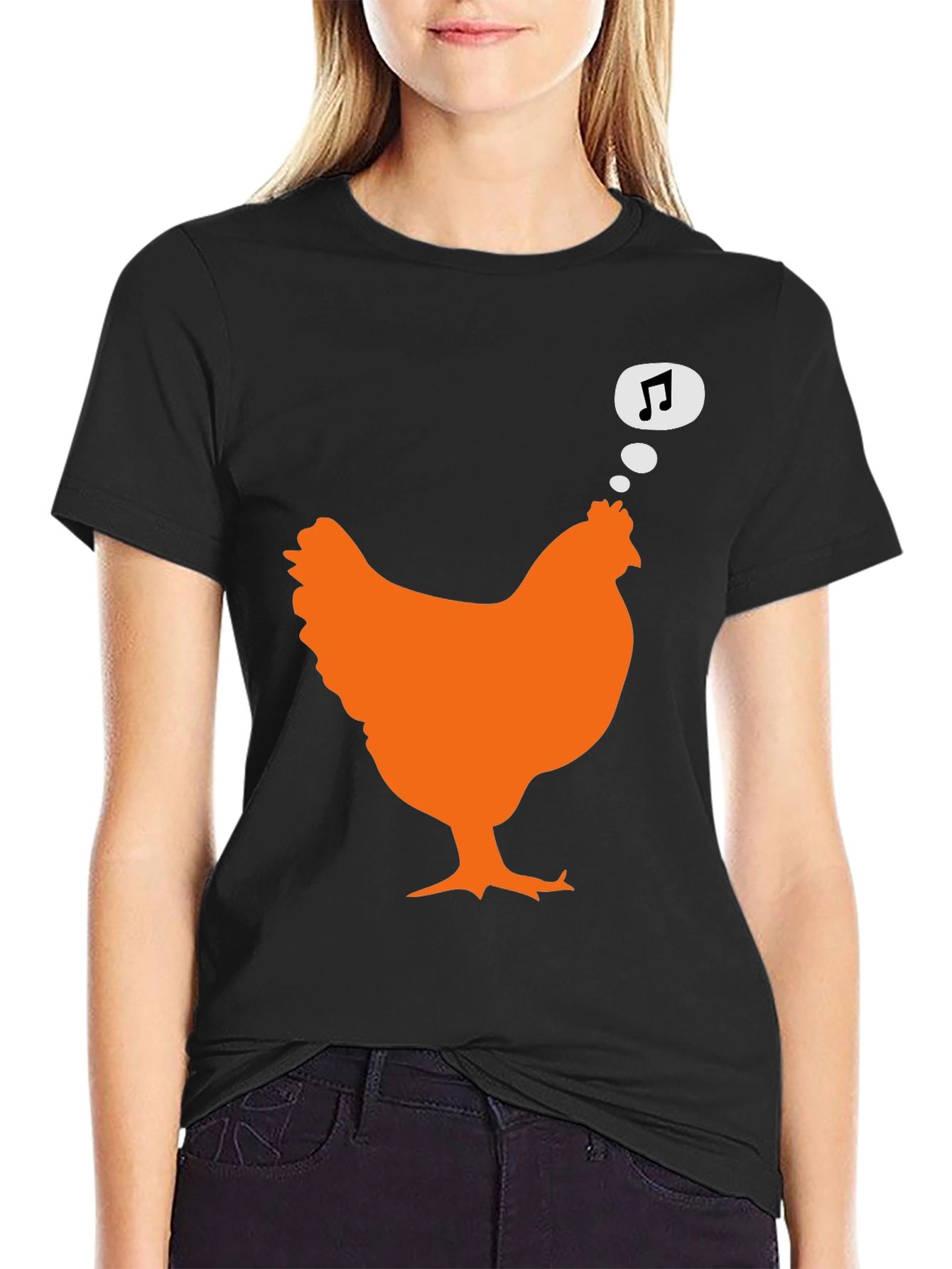 Singing Chicken Graphic Tee - Black