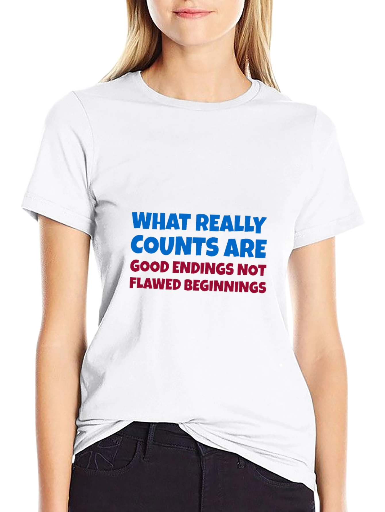 Inspirational Quote Graphic Tee - Good Endings Matter