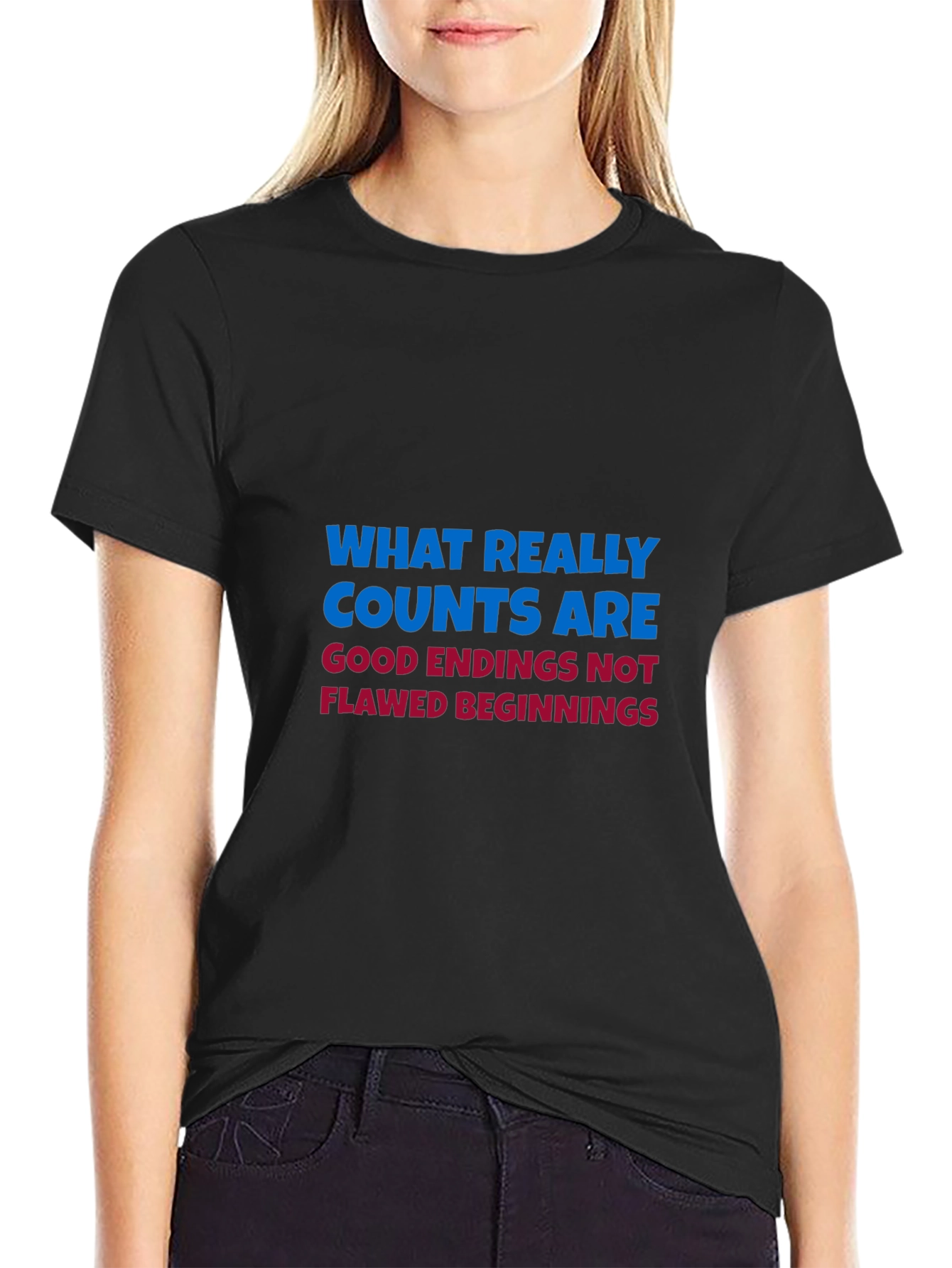 Inspirational Quote Graphic Tee - Good Endings Matter