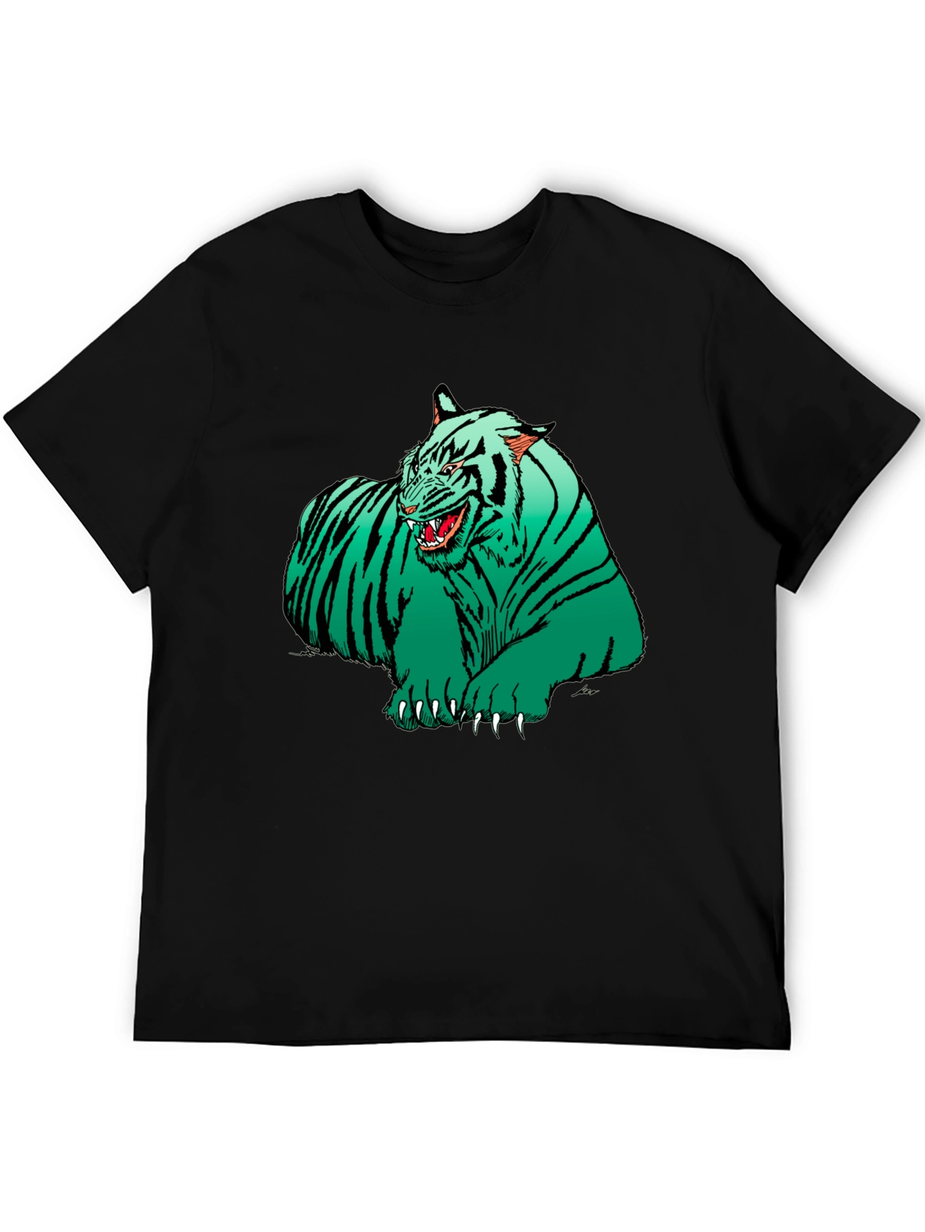 Green Tiger Graphic T-Shirt