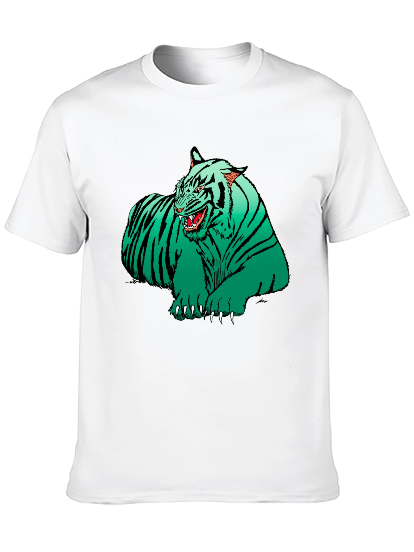 Green Tiger Graphic T-Shirt