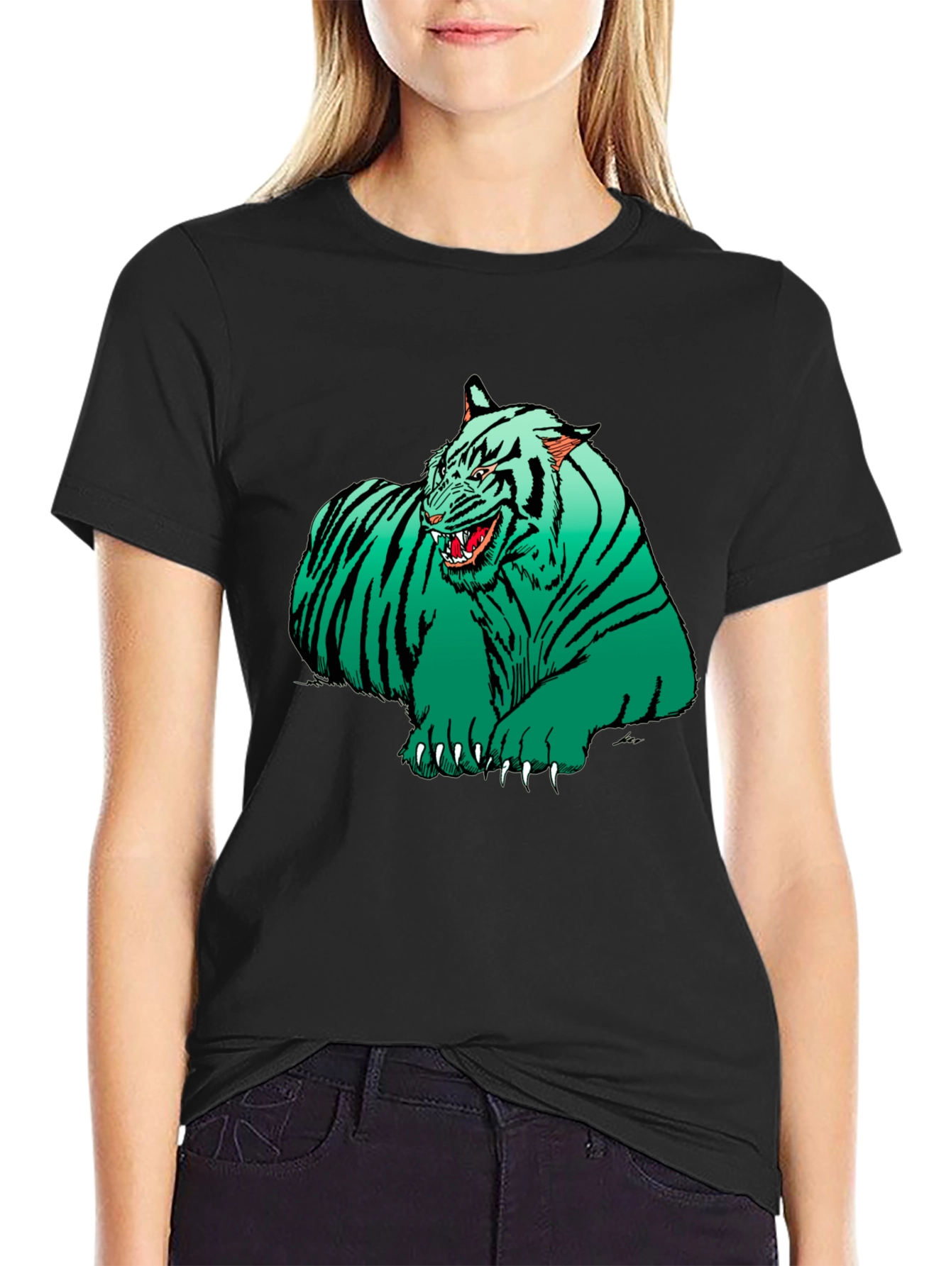 Green Tiger Graphic T-Shirt