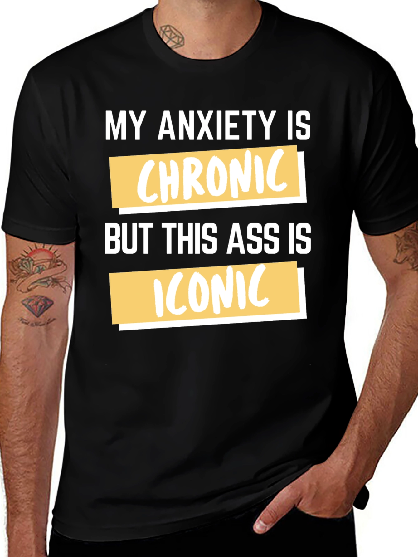 Funny Anxiety Chronic Iconic Graphic Tee