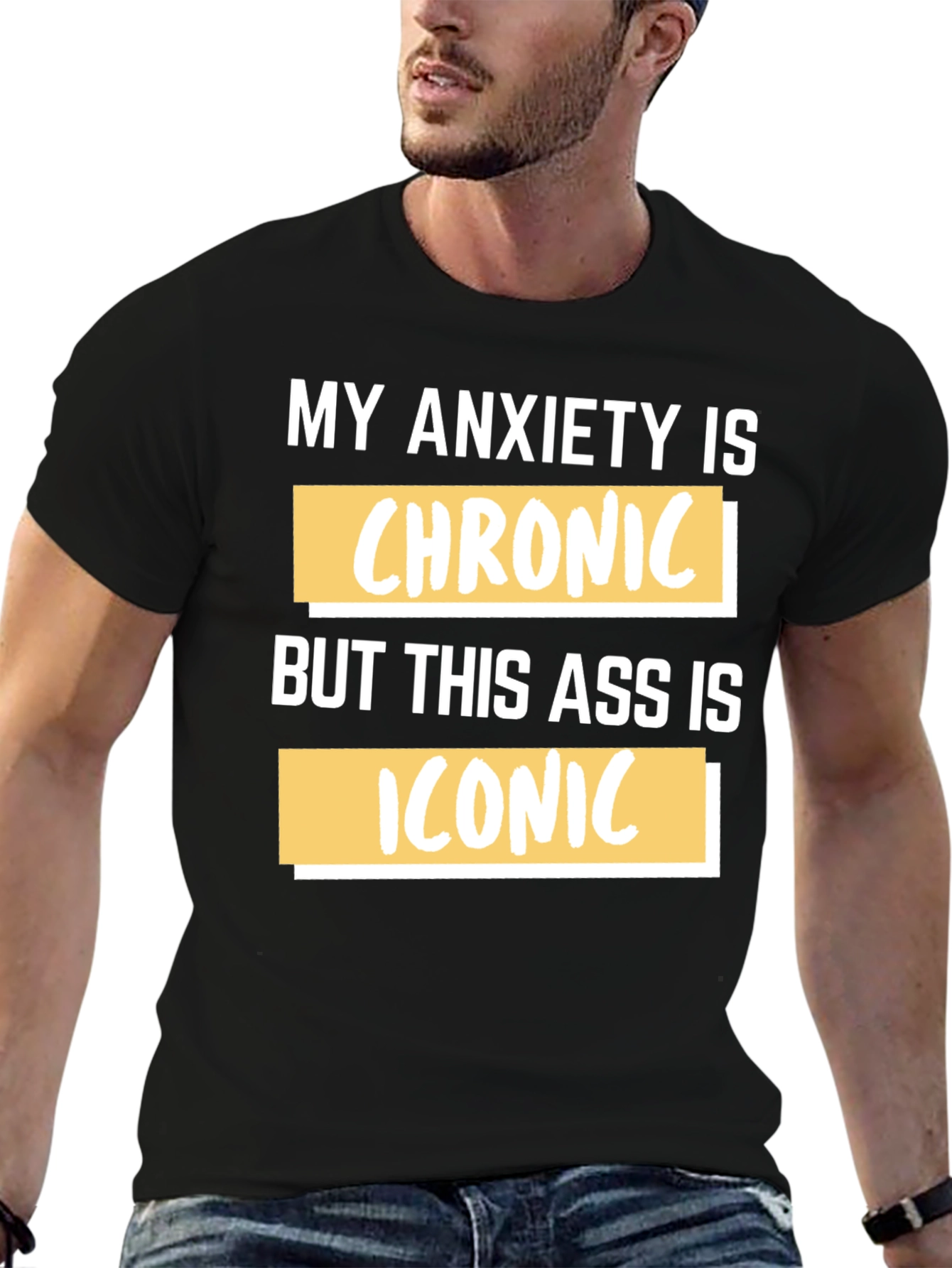 Funny Anxiety Chronic Iconic Graphic Tee