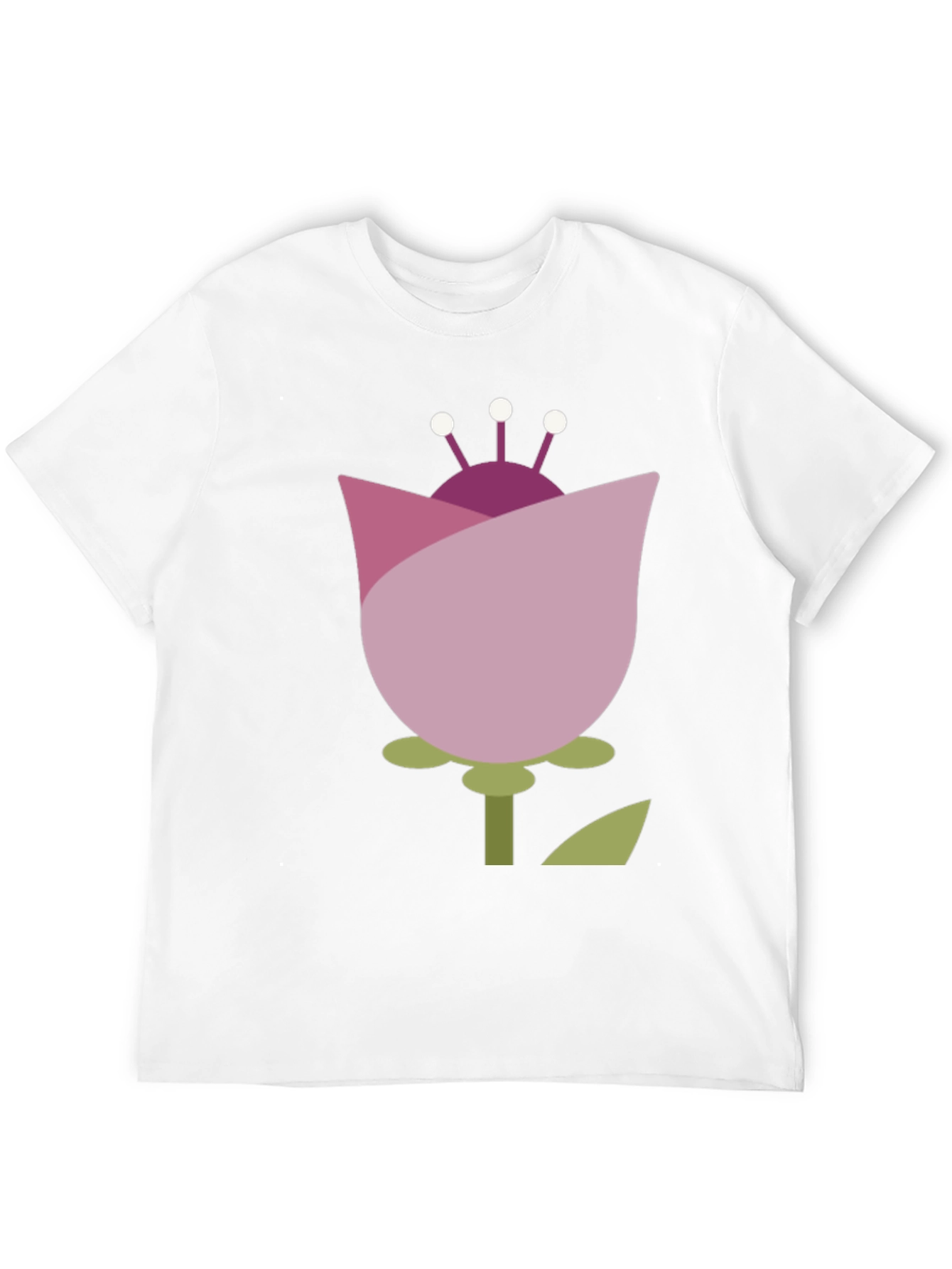 Abstract Flower Graphic Tee - Casual Black T-Shirt