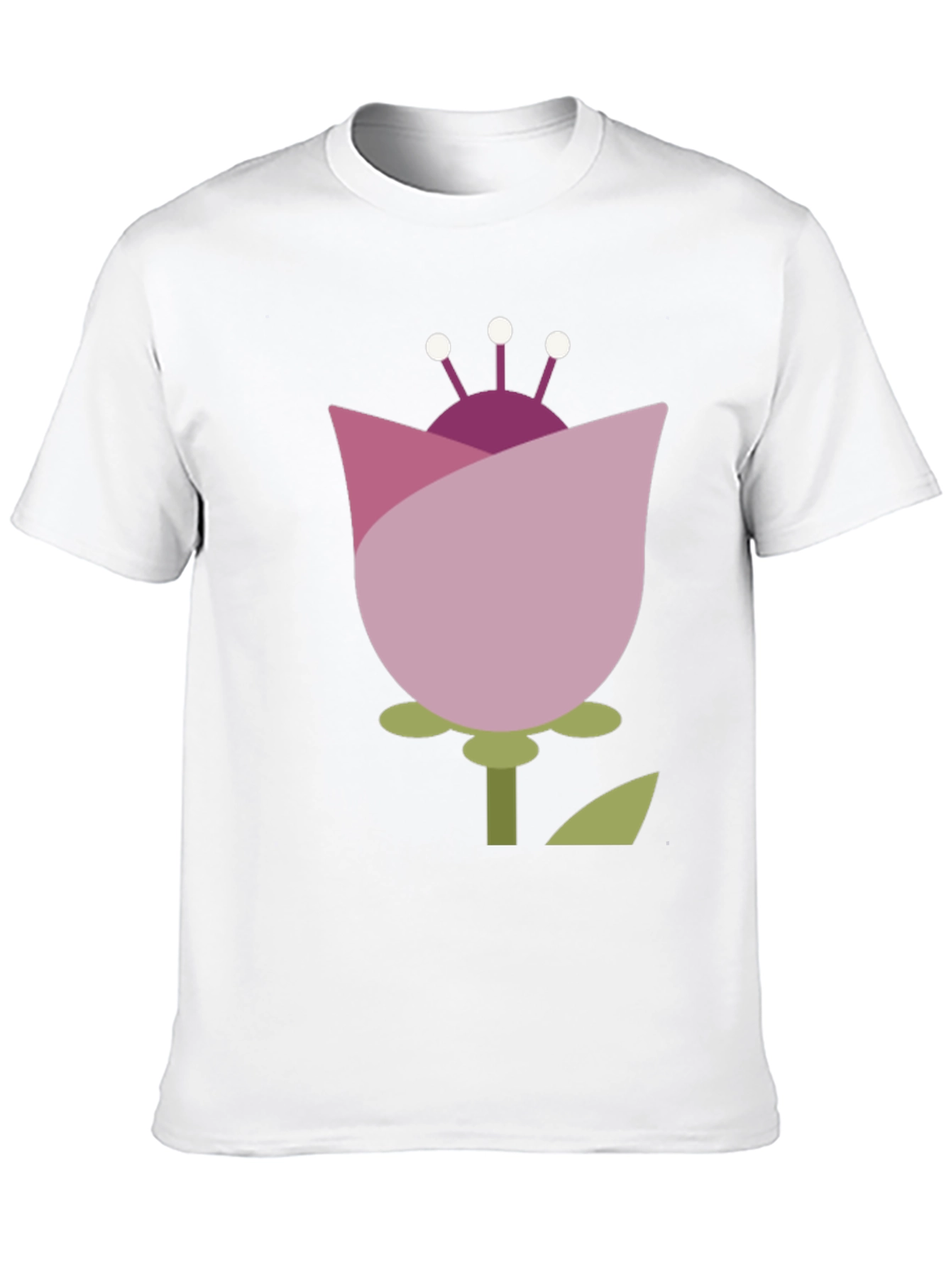 Abstract Flower Graphic Tee - Casual Black T-Shirt