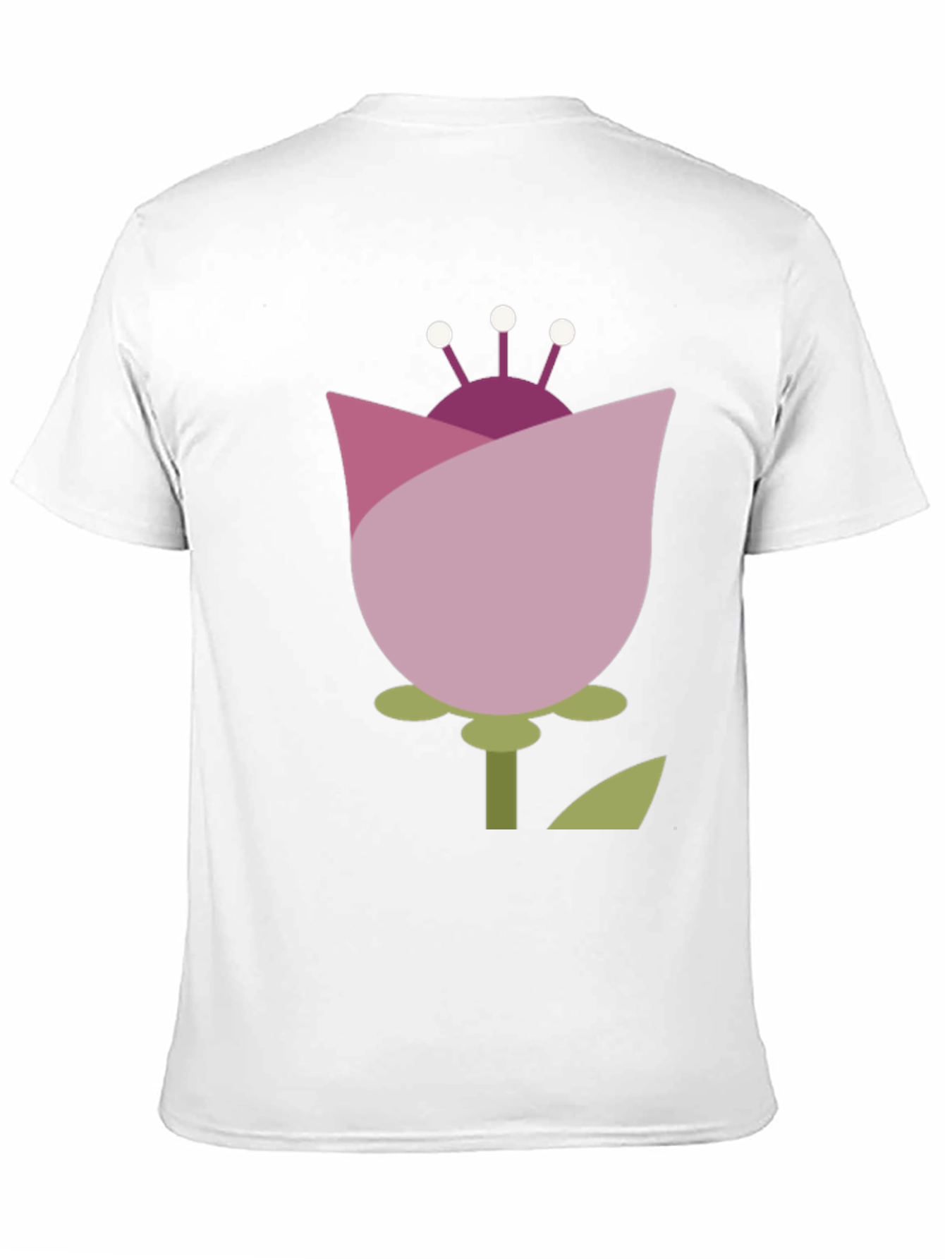 Abstract Flower Graphic Tee - Casual Black T-Shirt