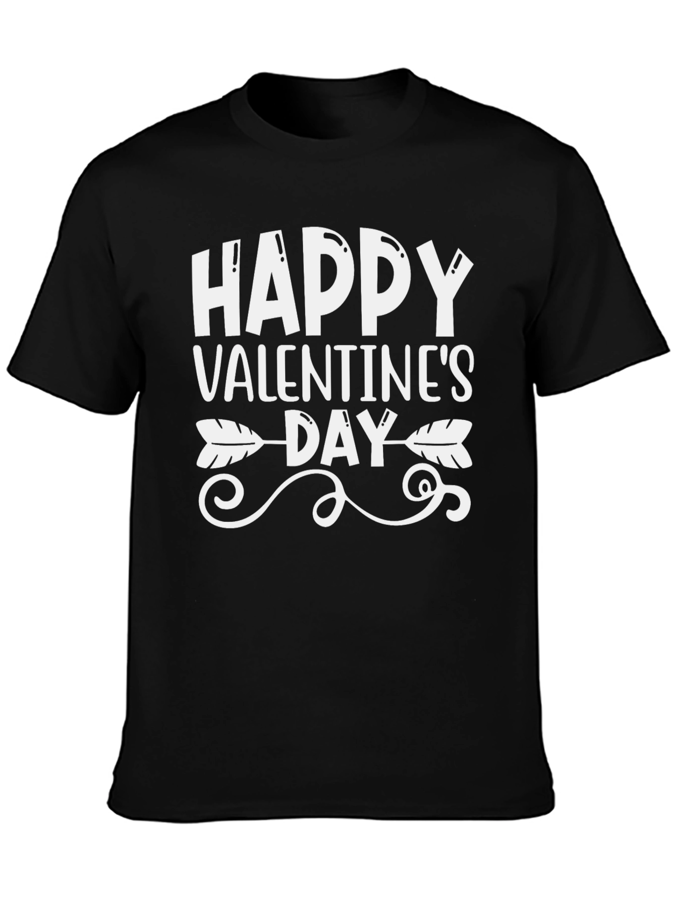 Happy Valentines Day Arrow T-Shirt - Black
