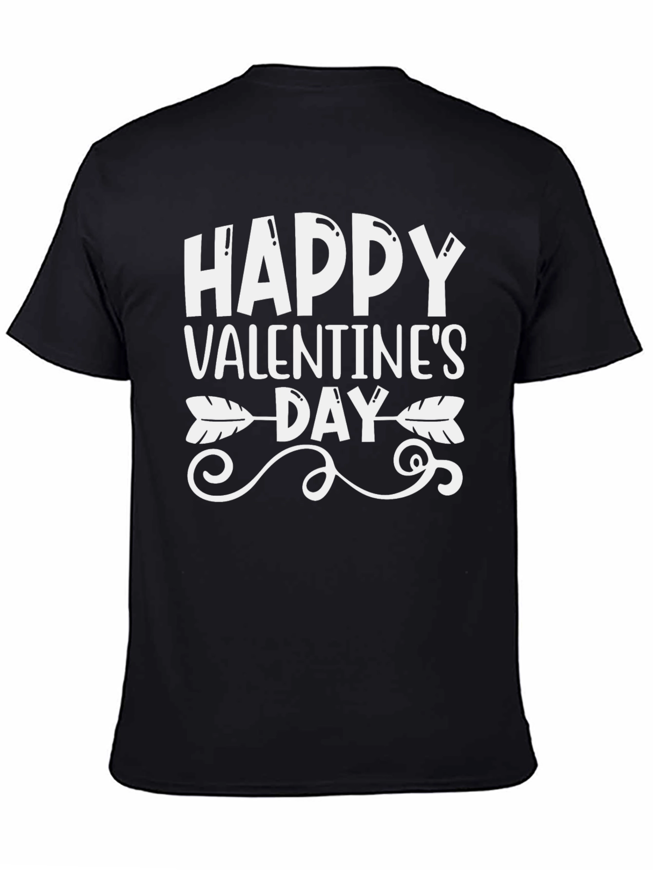 Happy Valentines Day Arrow T-Shirt - Black