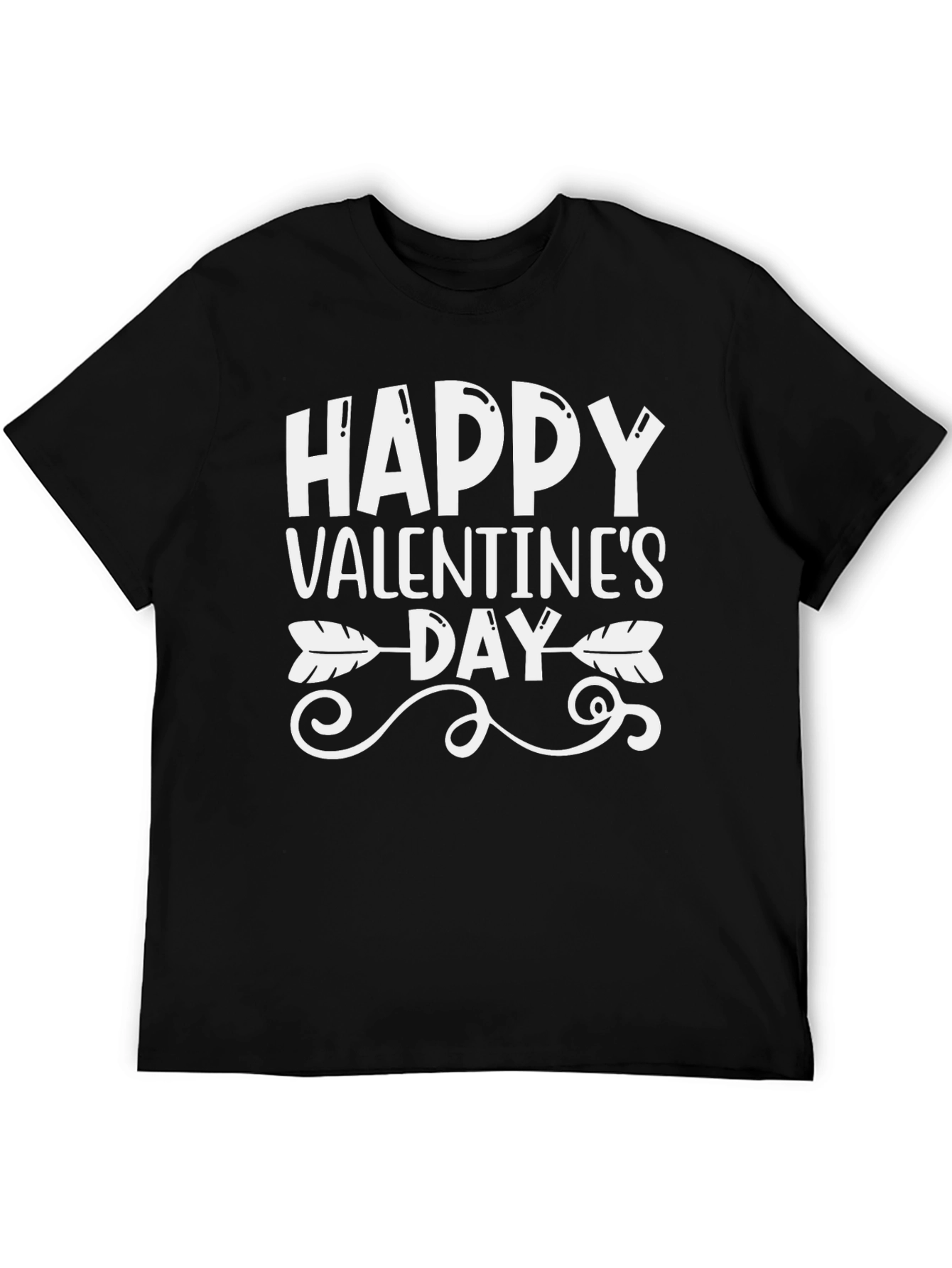 Happy Valentines Day Arrow T-Shirt - Black