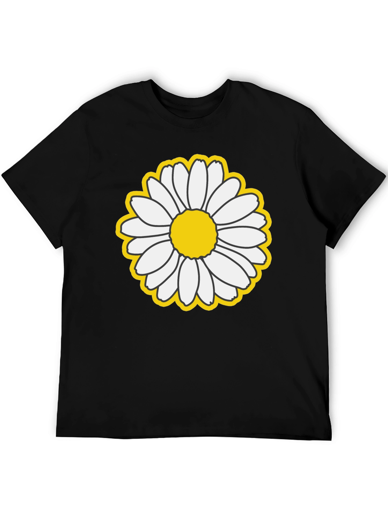 Daisy Graphic T-Shirt - Black Cotton Blend