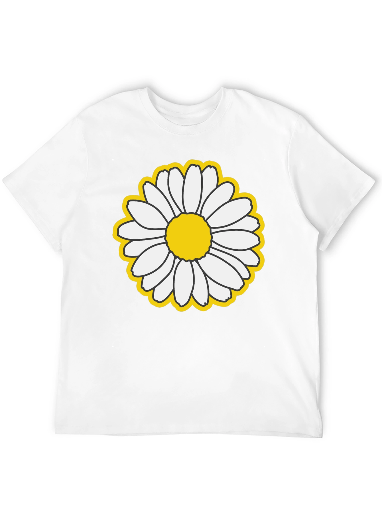 Daisy Graphic T-Shirt - Black Cotton Blend