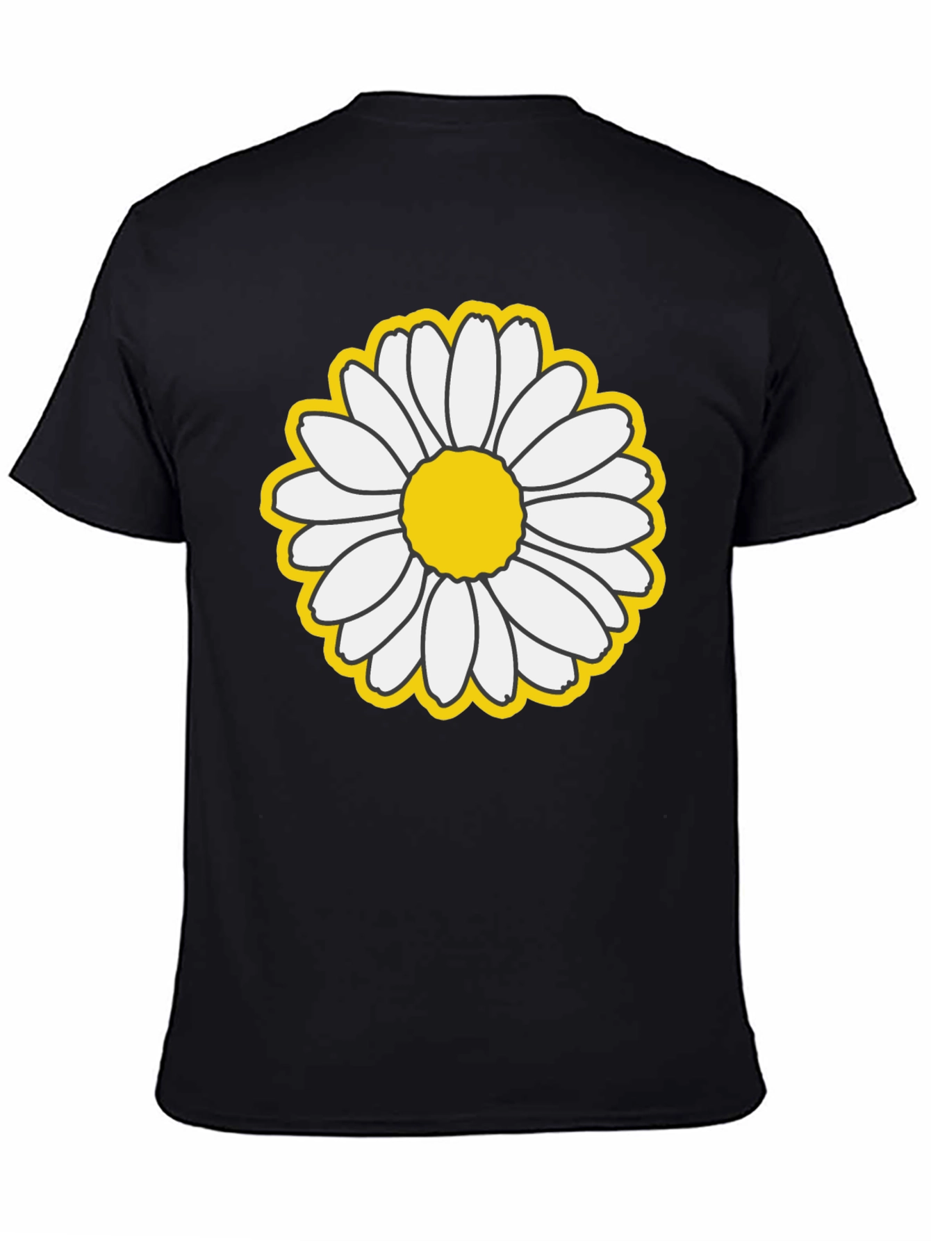 Daisy Graphic T-Shirt - Black Cotton Blend