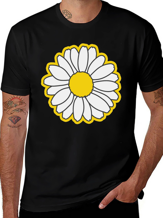 Daisy Graphic T-Shirt - Black Cotton Blend
