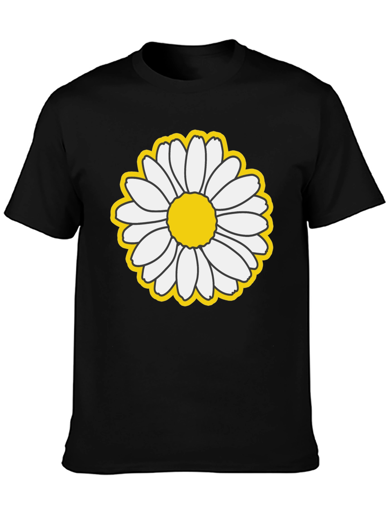 Daisy Graphic T-Shirt - Black Cotton Blend