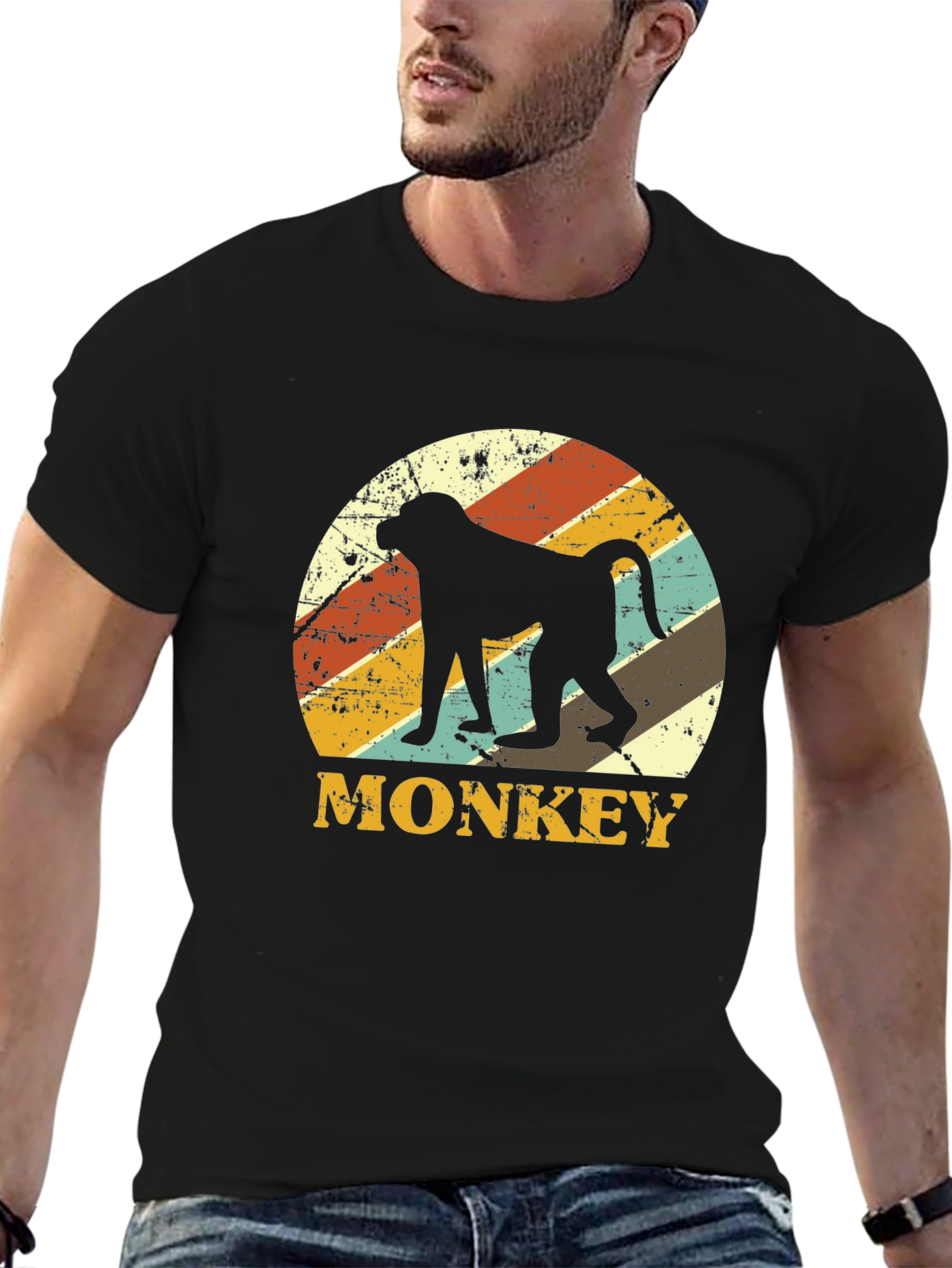 Retro Monkey Silhouette Graphic Tee