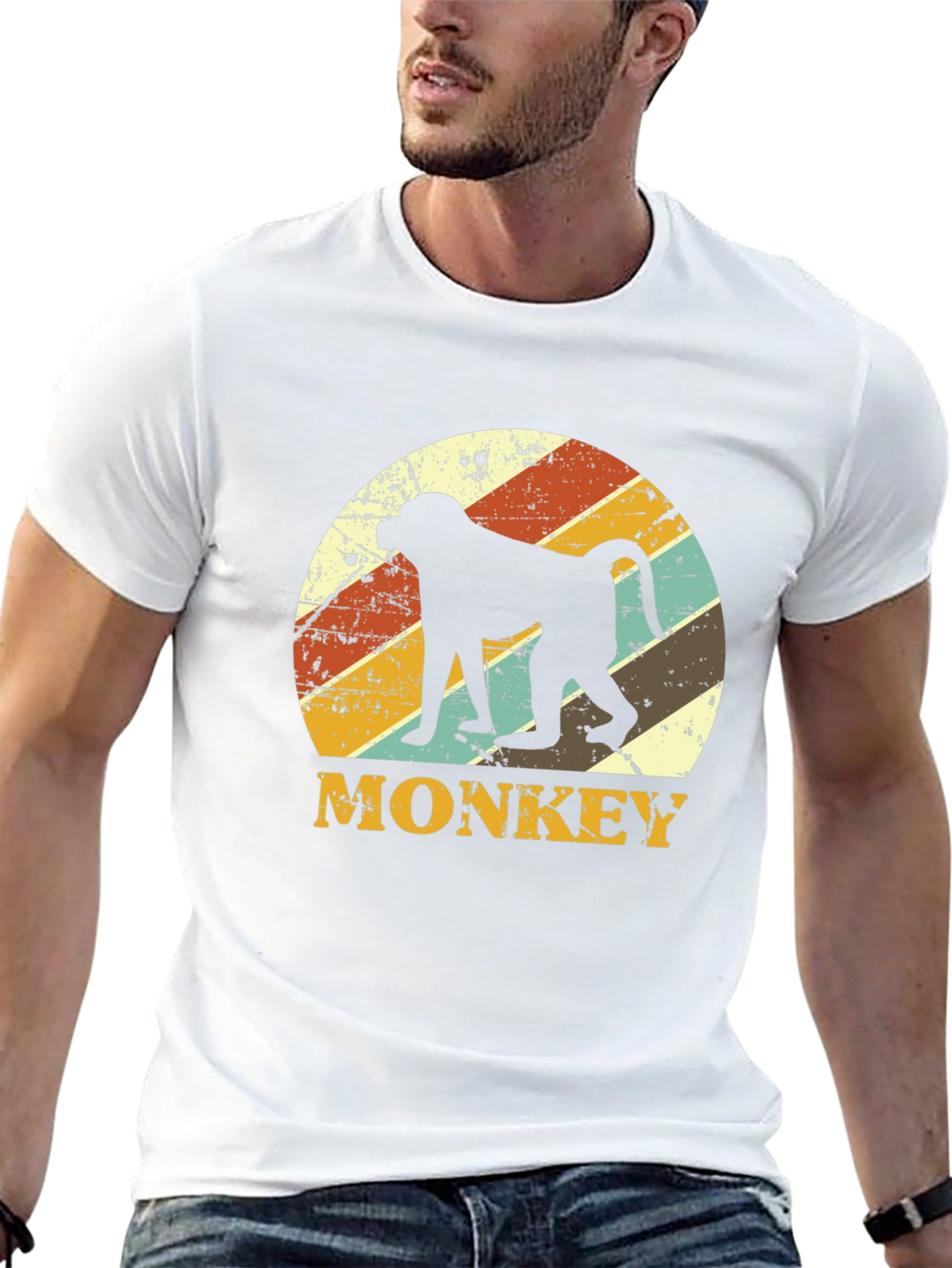 Retro Monkey Silhouette Graphic Tee