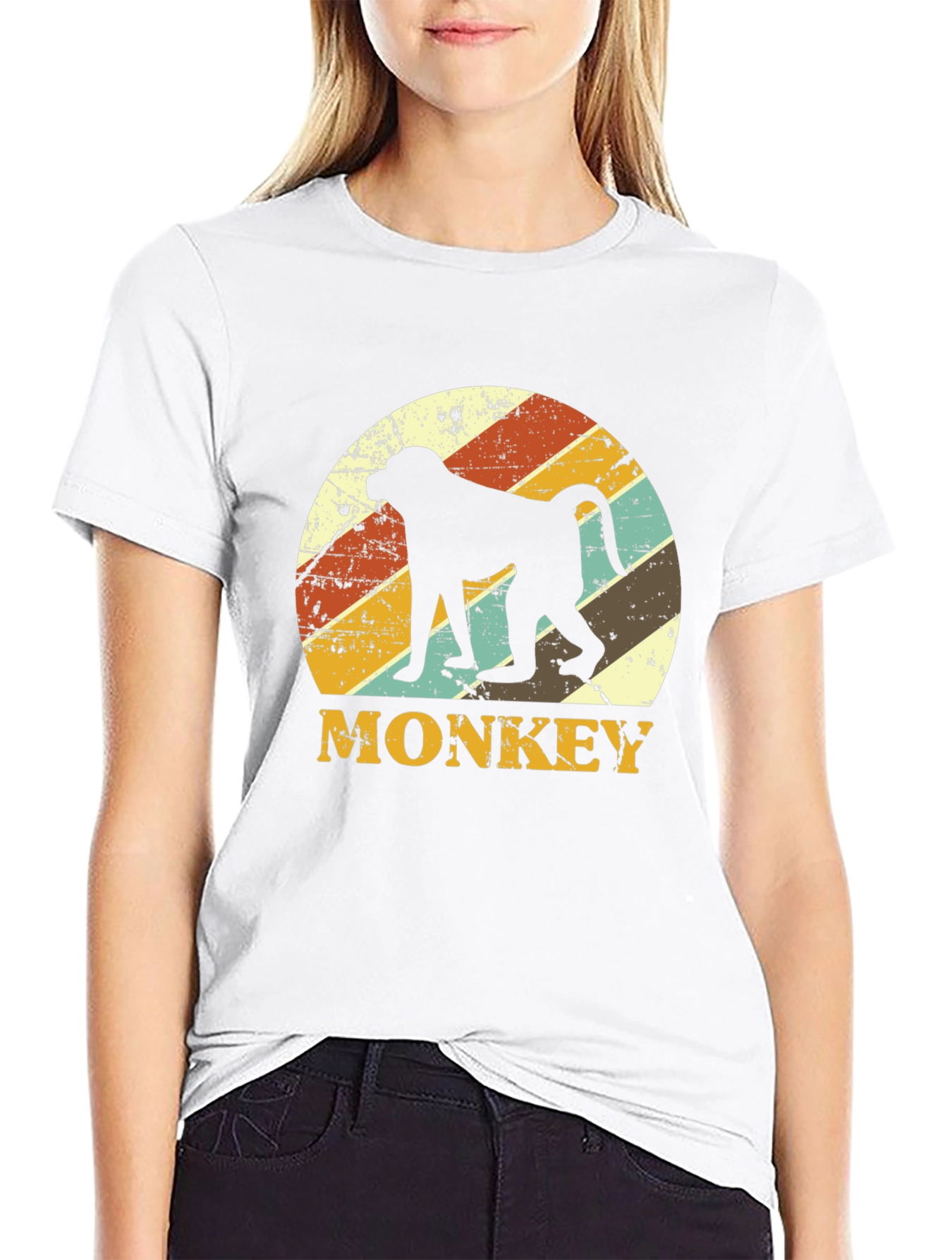 Retro Monkey Silhouette Graphic Tee