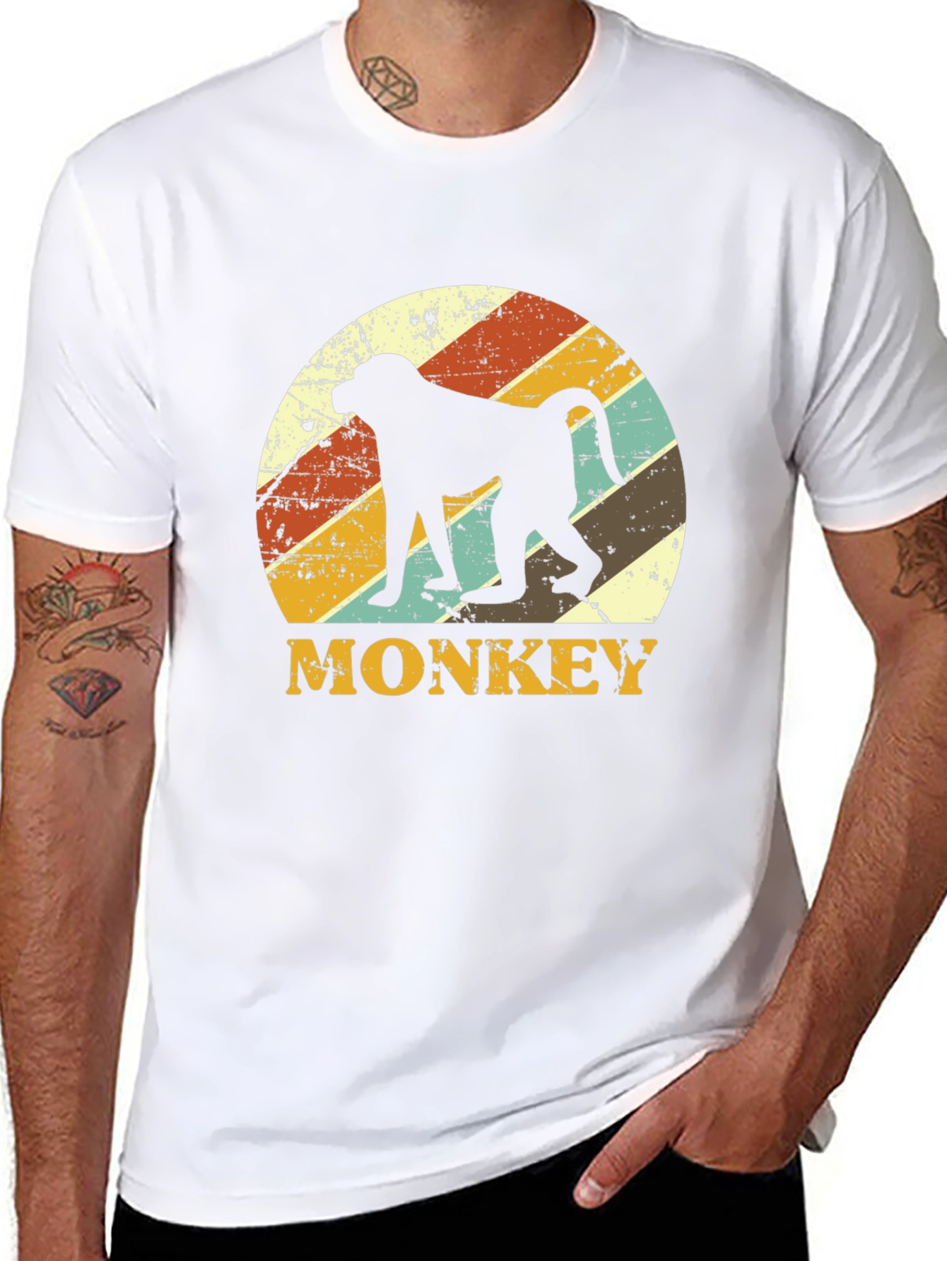 Retro Monkey Silhouette Graphic Tee
