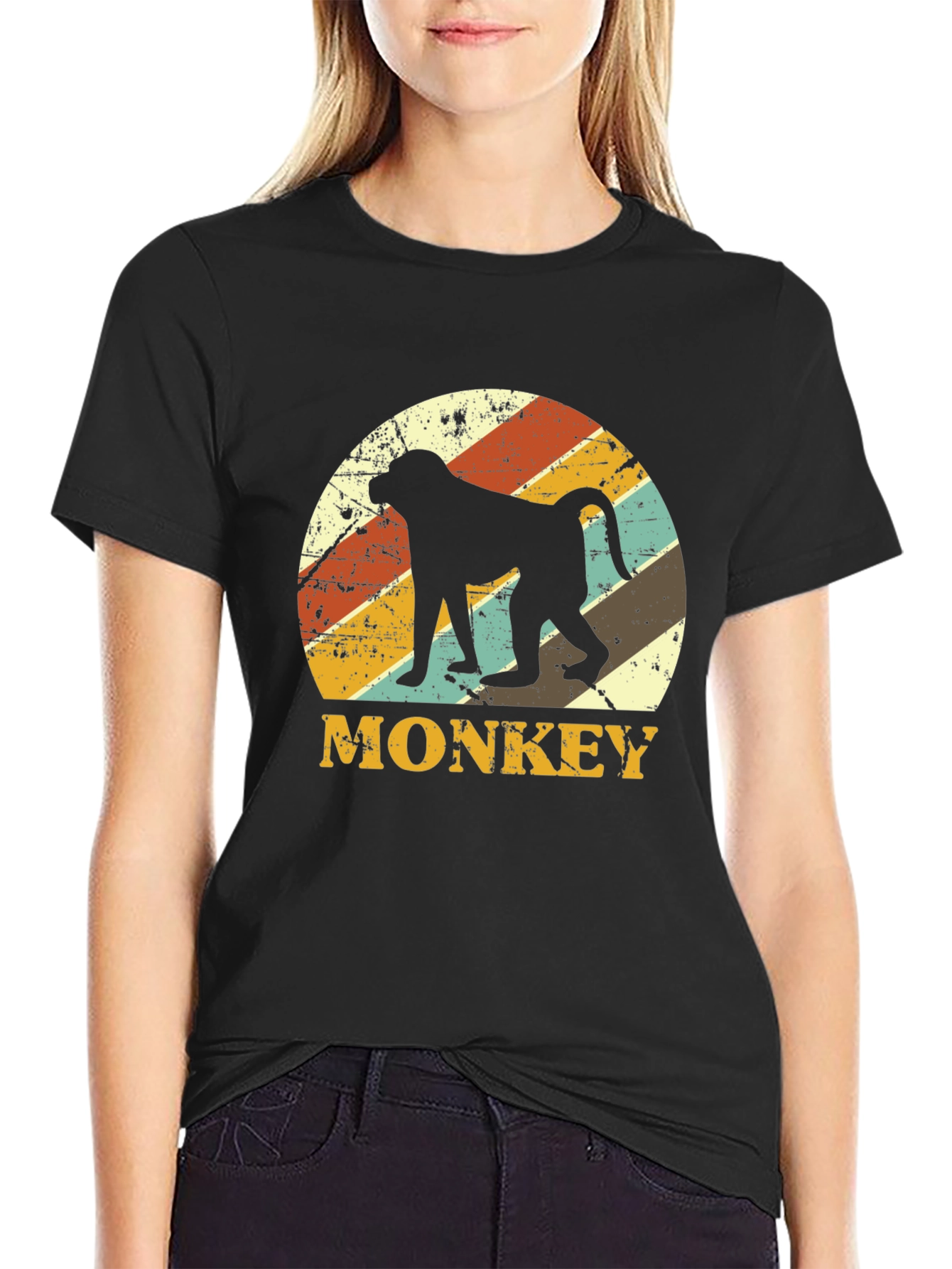 Retro Monkey Silhouette Graphic Tee