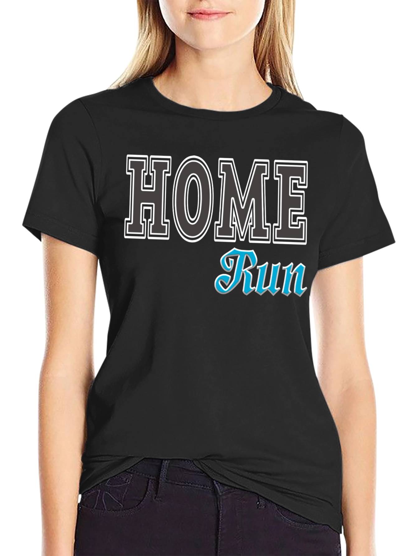 Home Run Black Graphic T-Shirt
