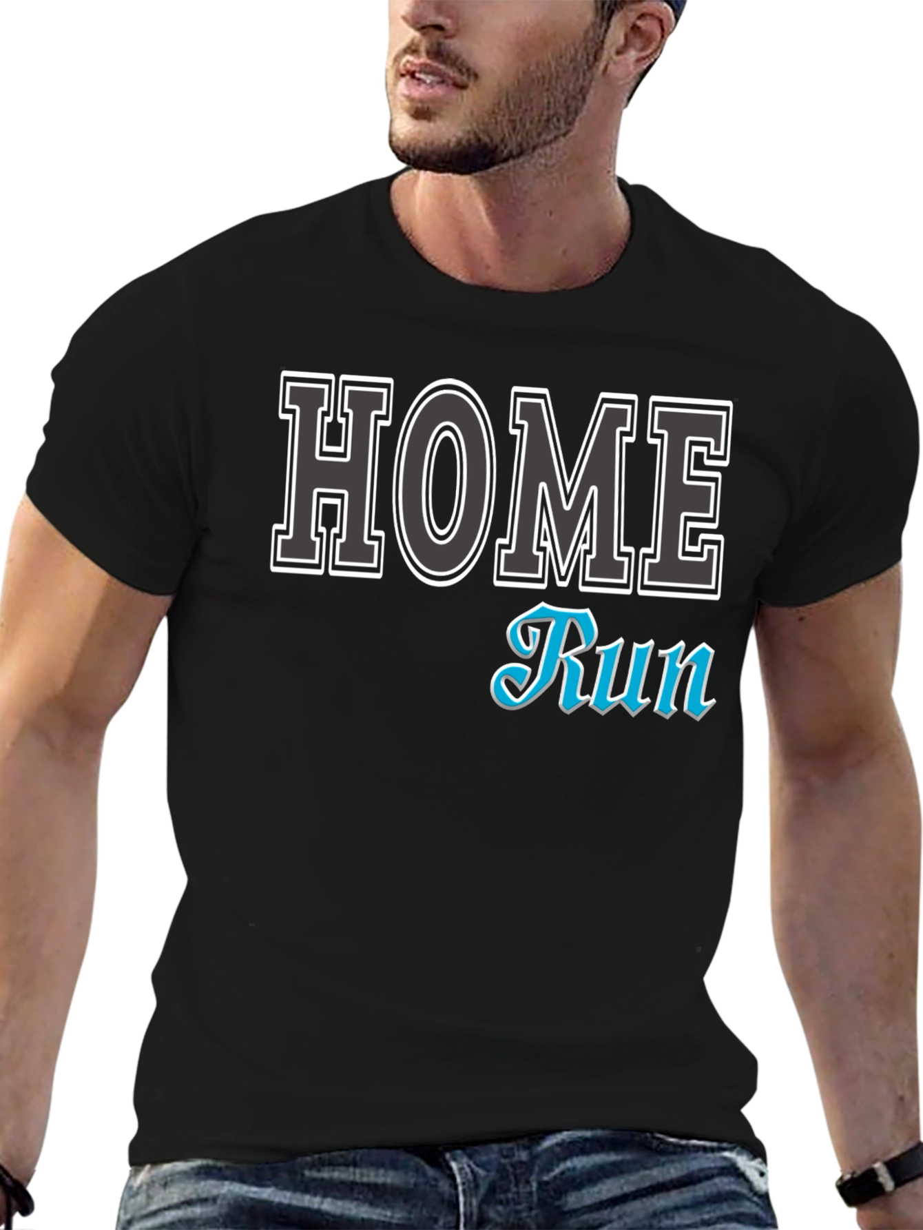 Home Run Black Graphic T-Shirt
