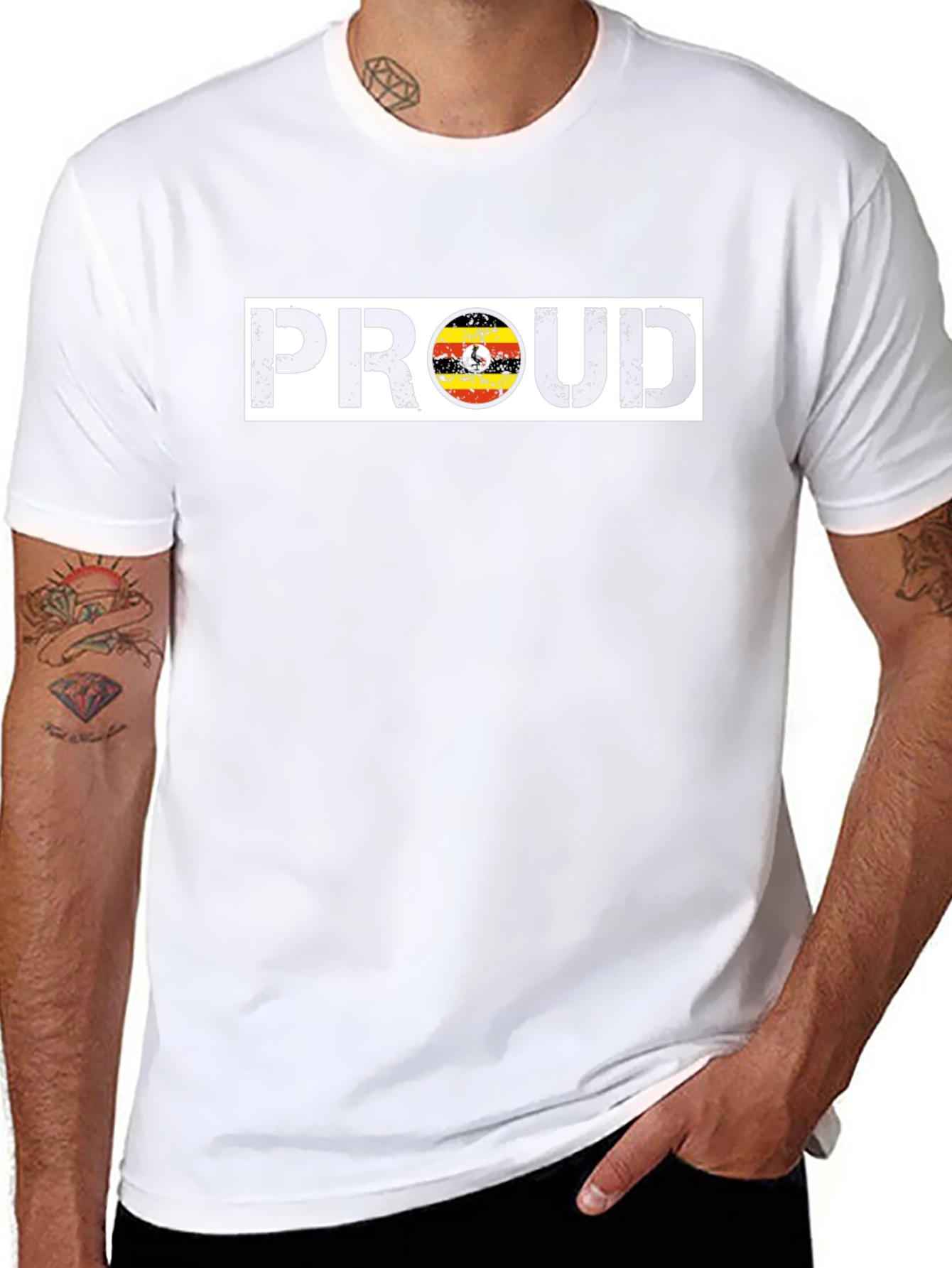 Ugandan Proud T-Shirt - Black Crew Neck Tee