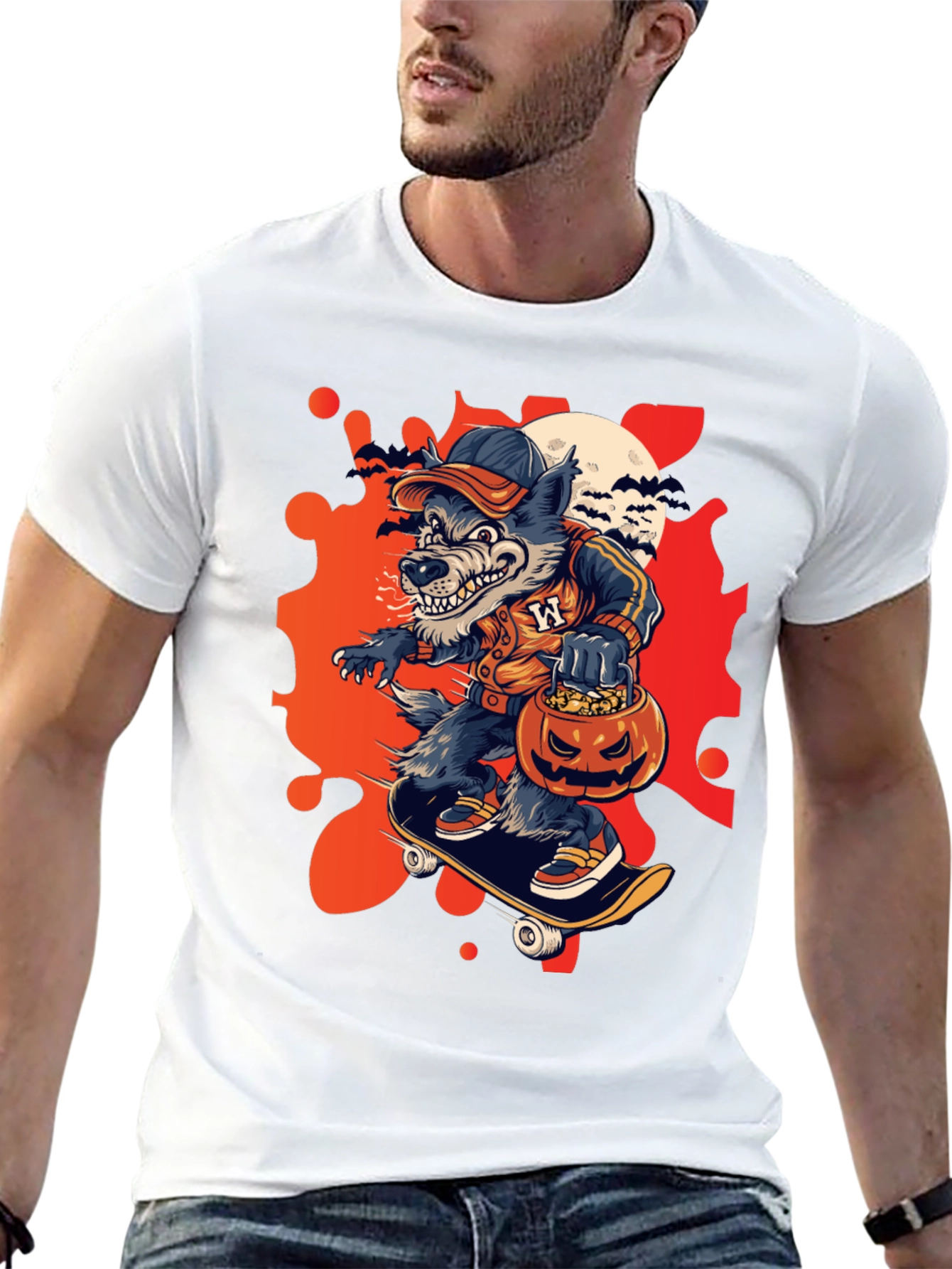 Halloween Werewolf Skate Tee
