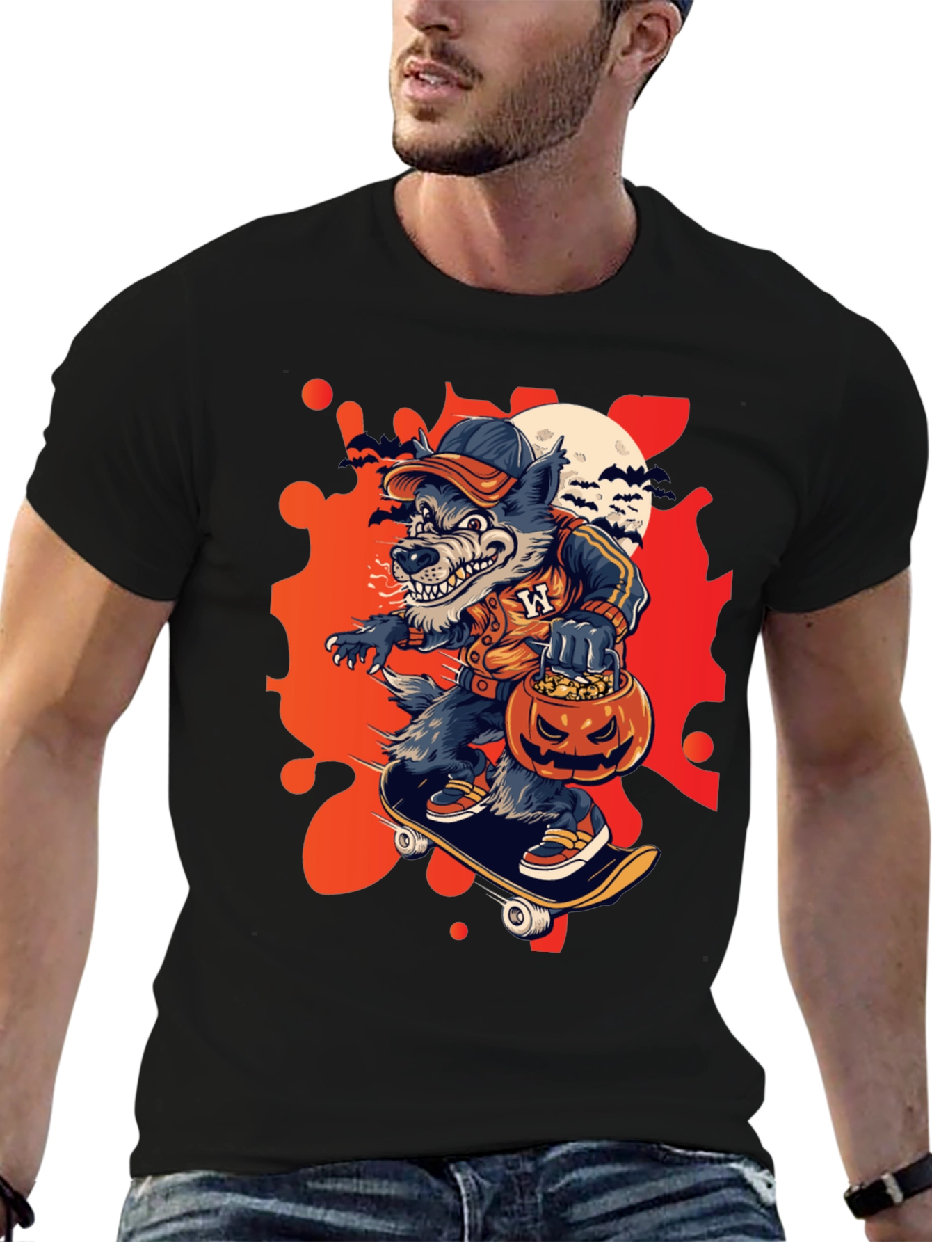 Halloween Werewolf Skate Tee