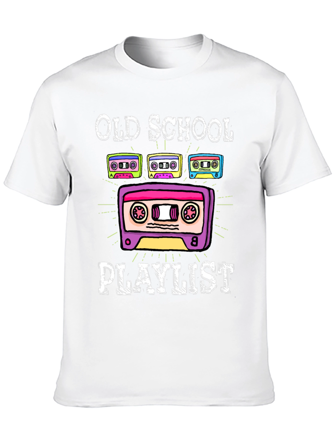 Old School Playlist Cassette Tape Graphic Tee