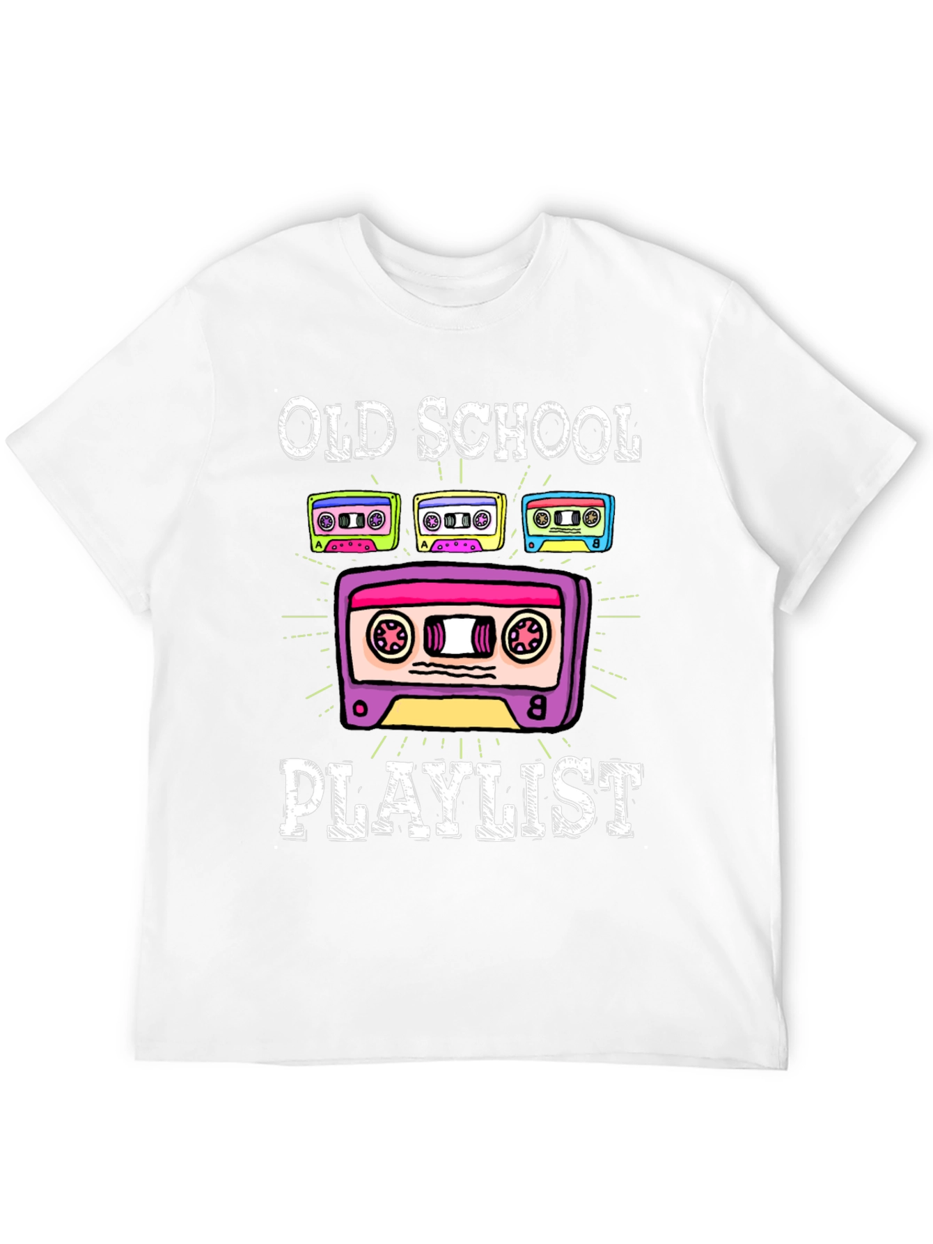 Old School Playlist Cassette Tape Graphic Tee