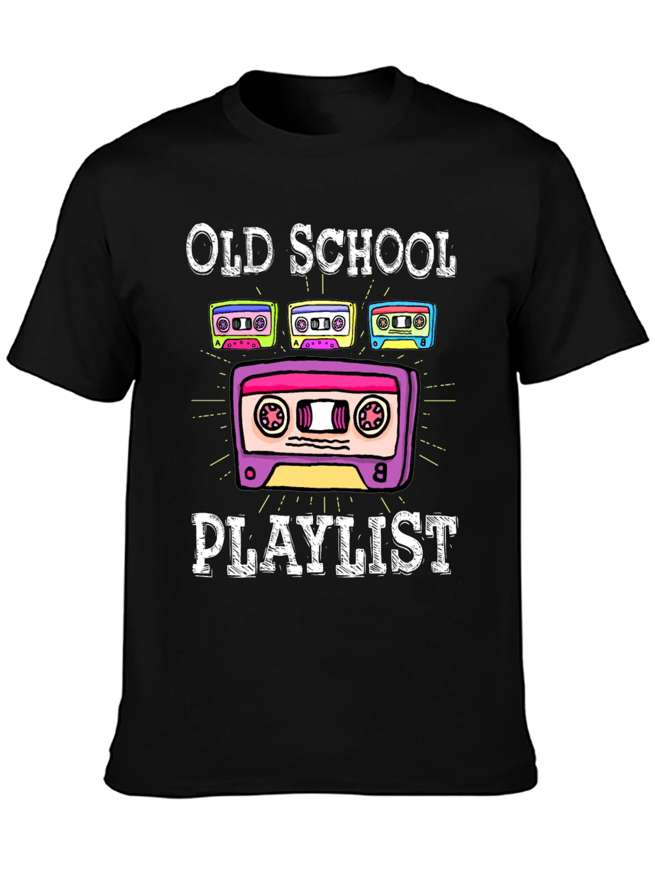 Old School Playlist Cassette Tape Graphic Tee