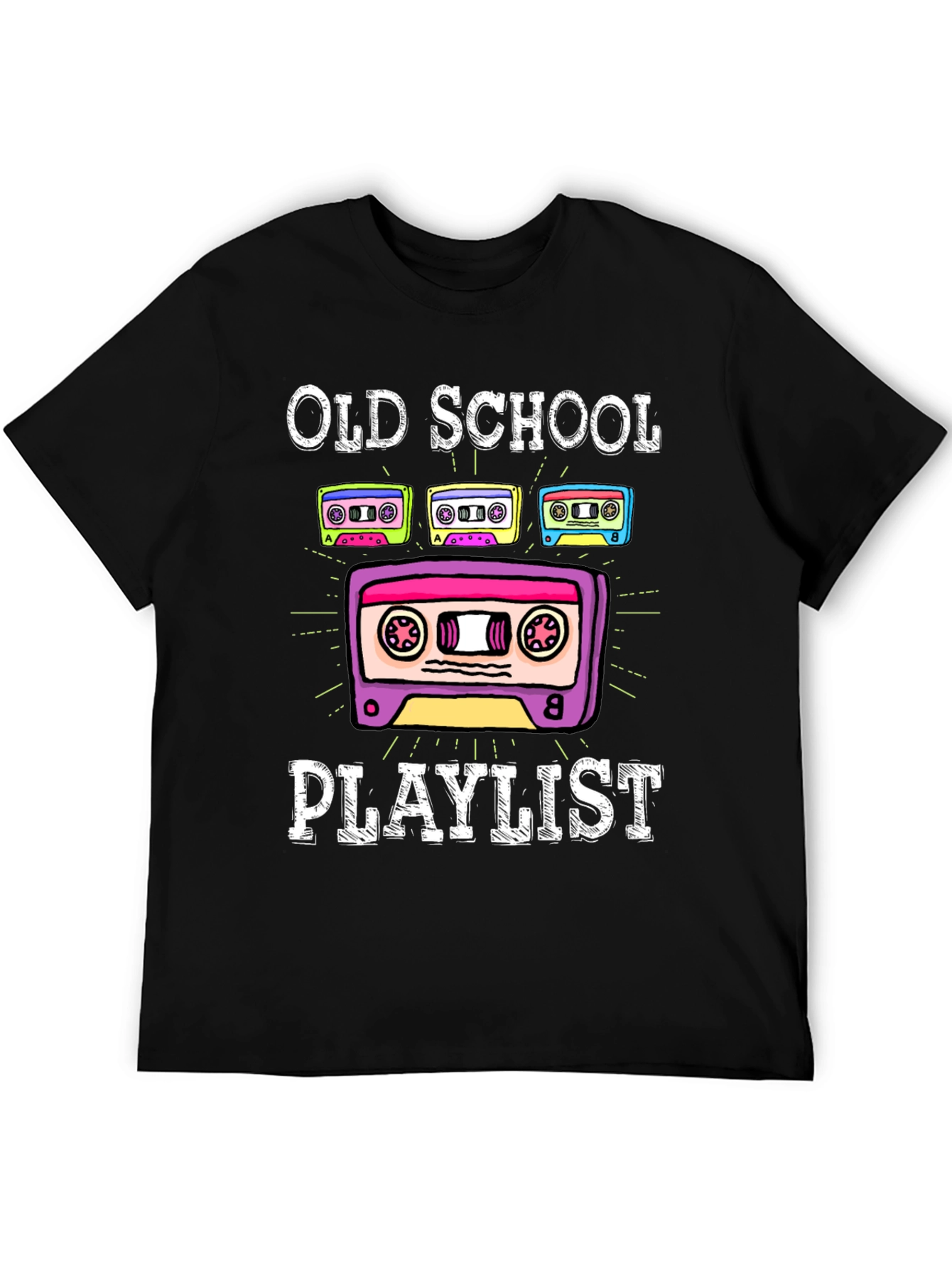 Old School Playlist Cassette Tape Graphic Tee