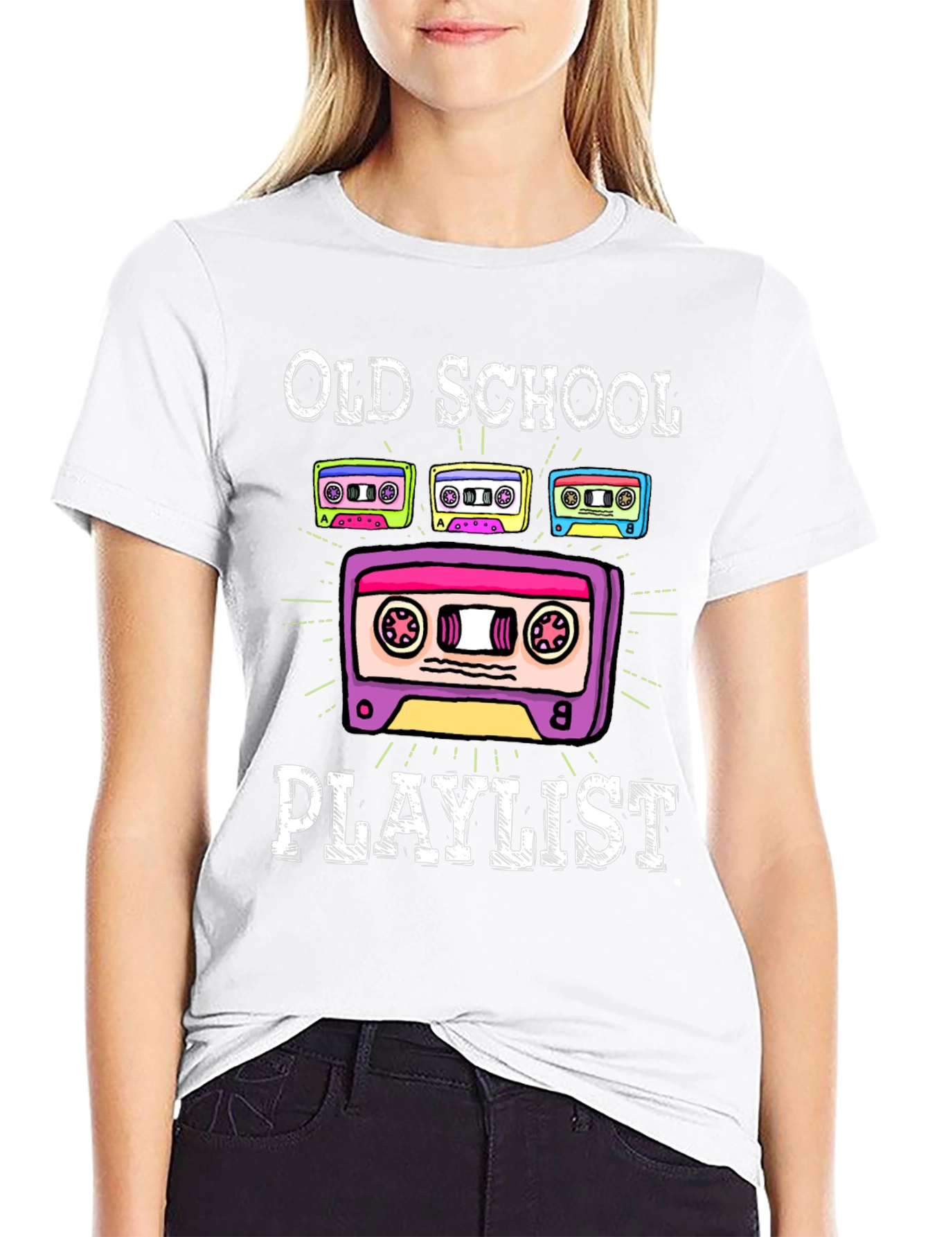 Old School Playlist Cassette Tape Graphic Tee