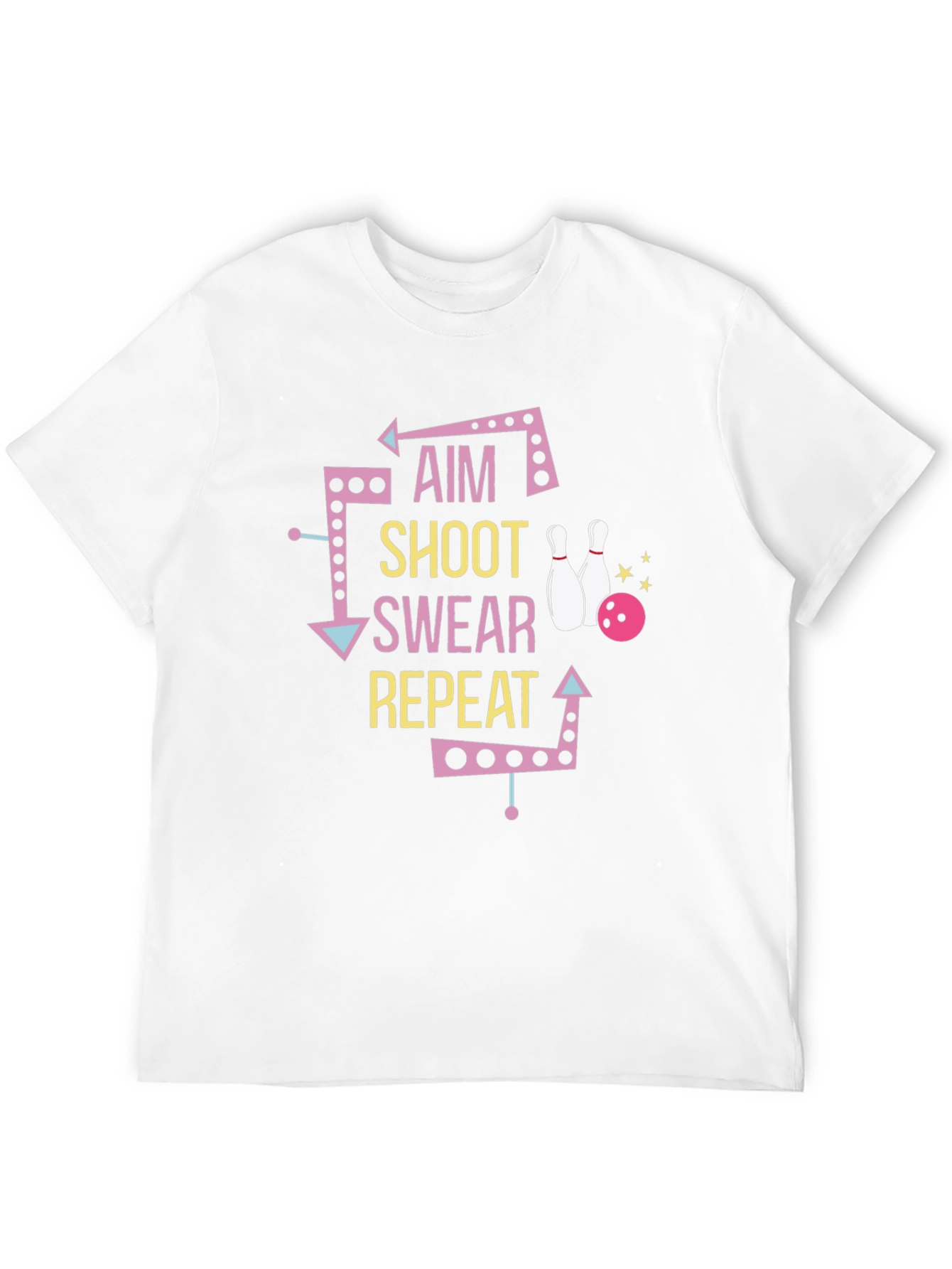 Bowling T-Shirt: Aim Shoot Swear Repeat