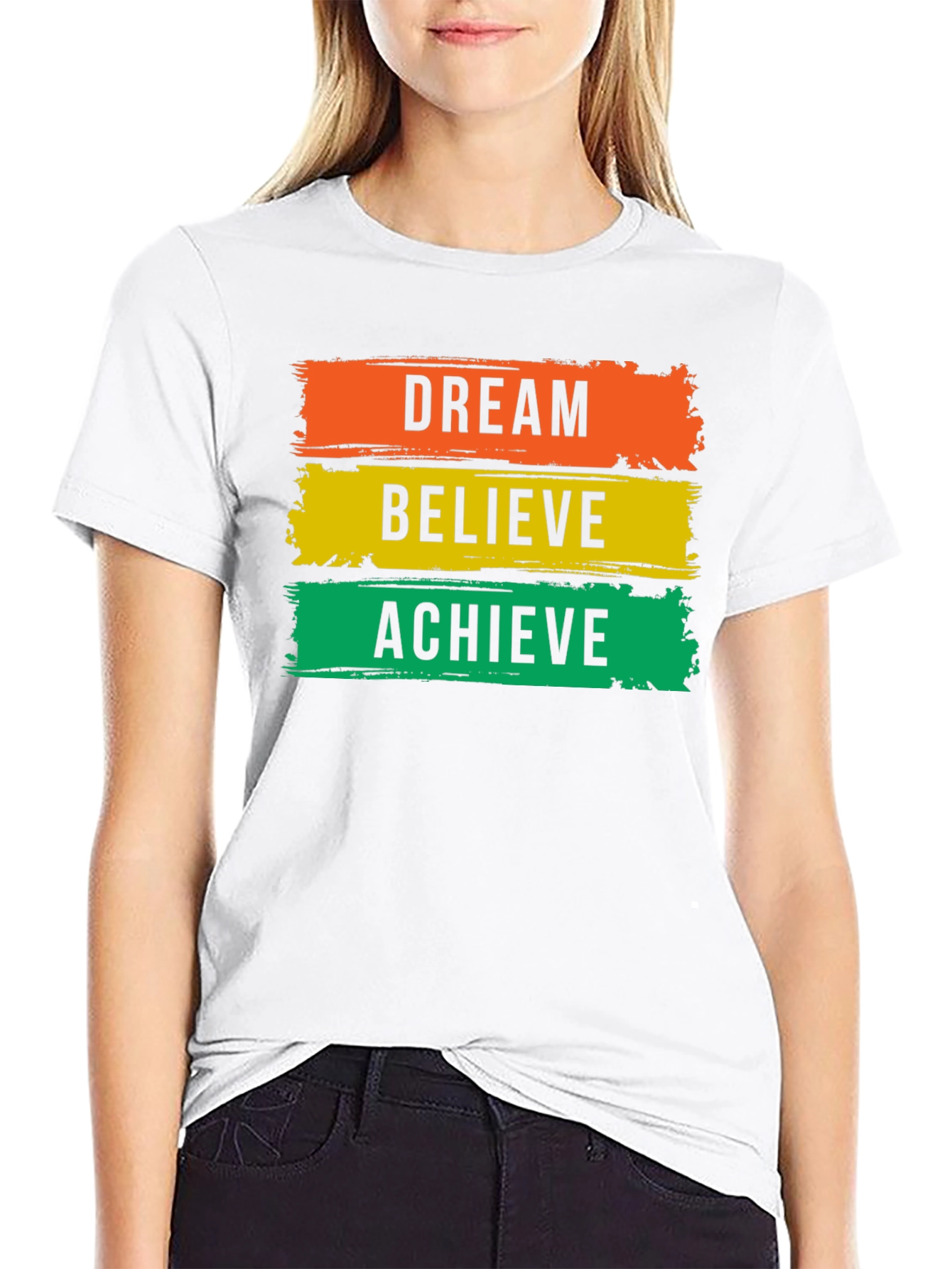 Dream Believe Achieve Graphic Tee - Inspirational T-Shirt