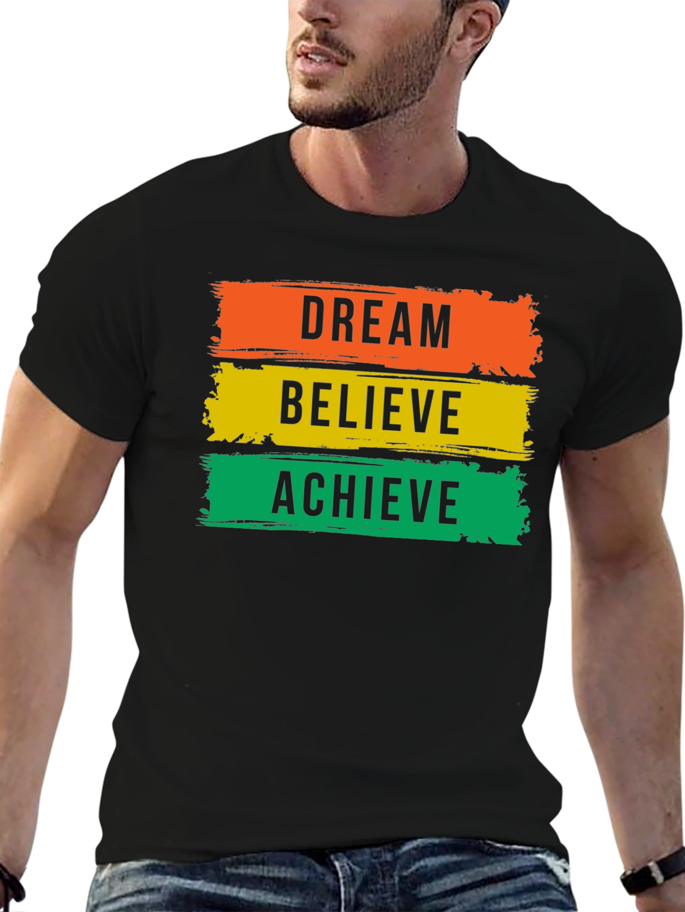 Dream Believe Achieve Graphic Tee - Inspirational T-Shirt