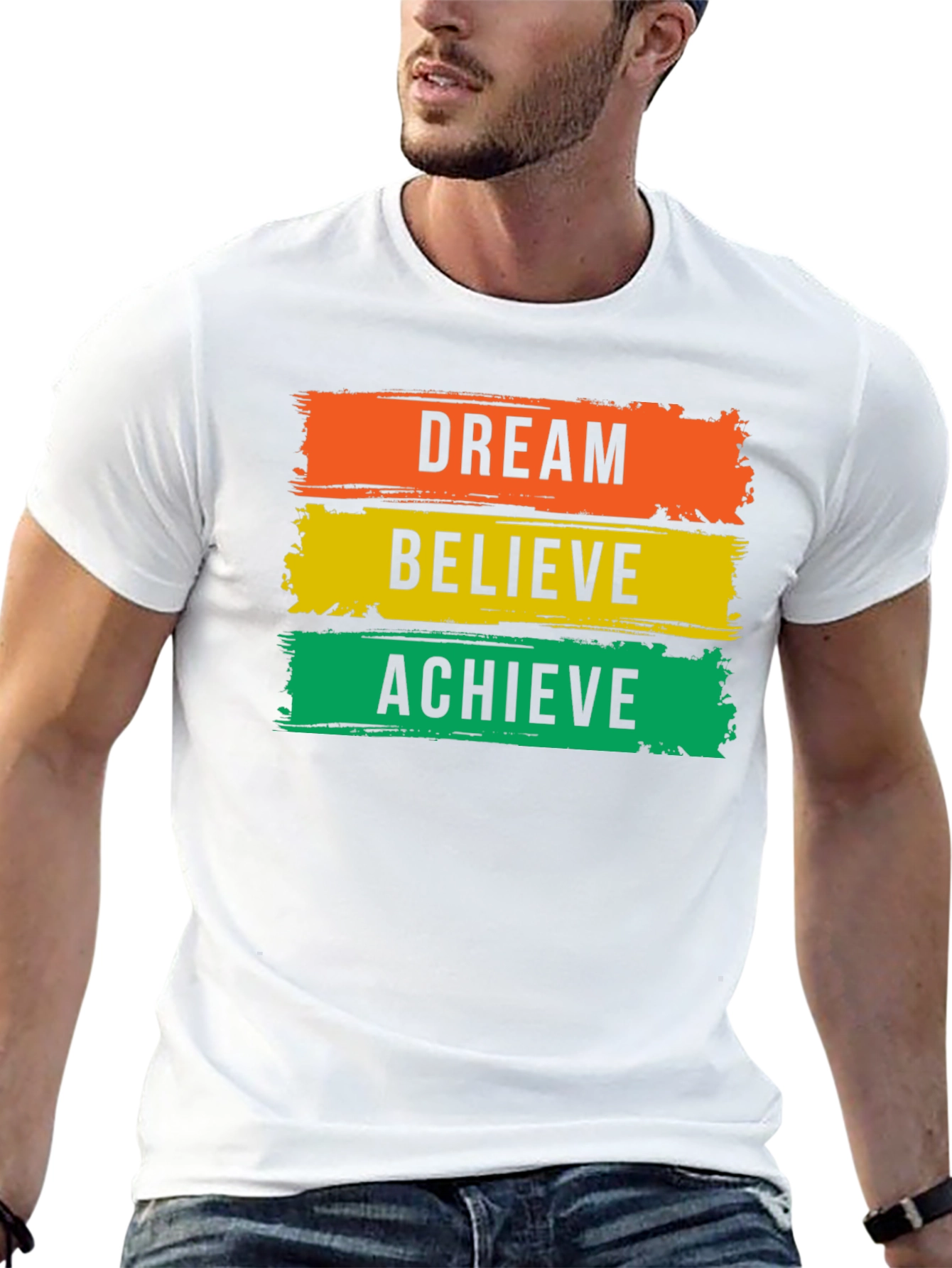 Dream Believe Achieve Graphic Tee - Inspirational T-Shirt