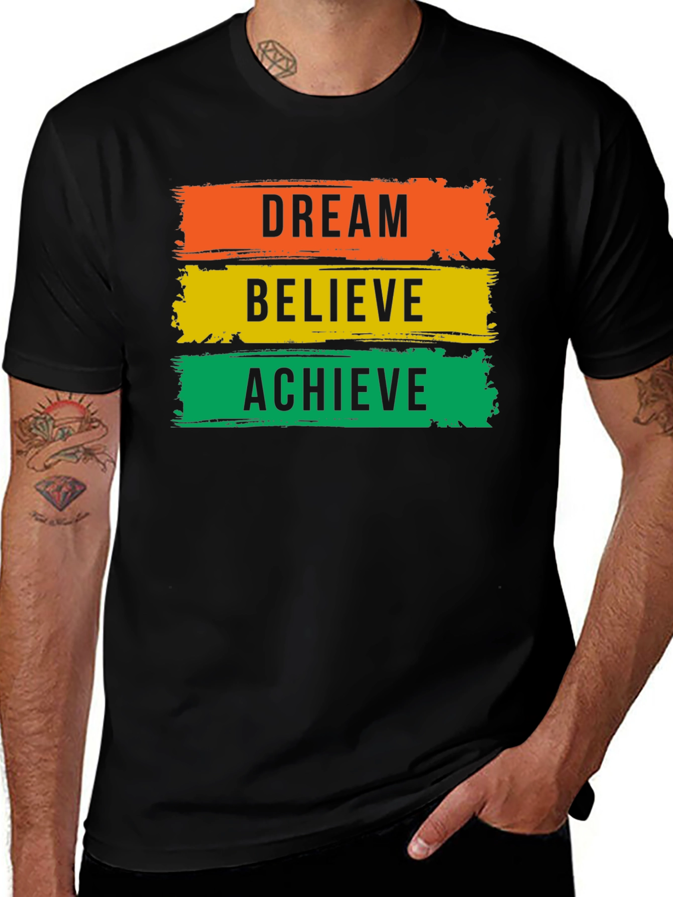 Dream Believe Achieve Graphic Tee - Inspirational T-Shirt