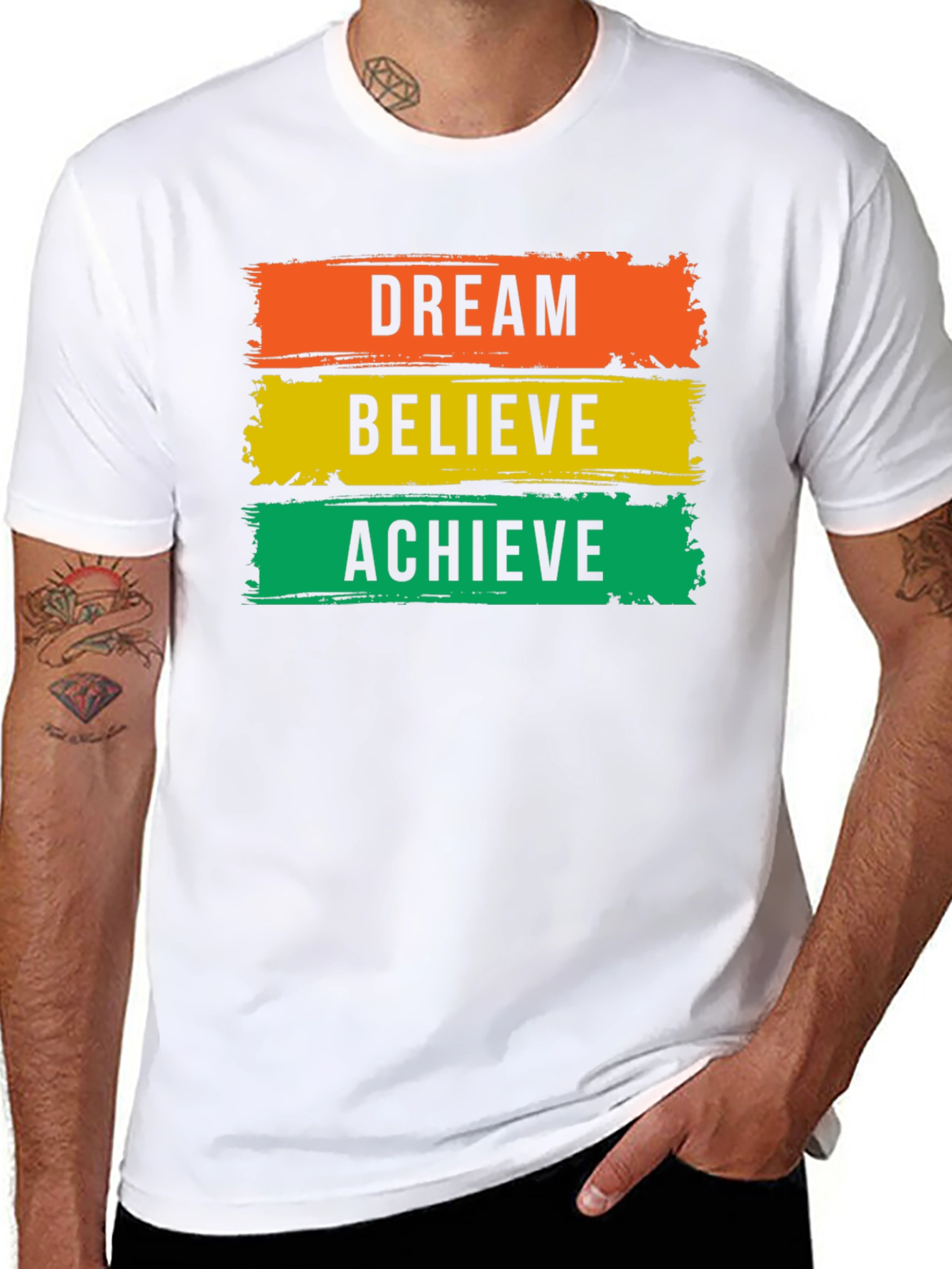 Dream Believe Achieve Graphic Tee - Inspirational T-Shirt