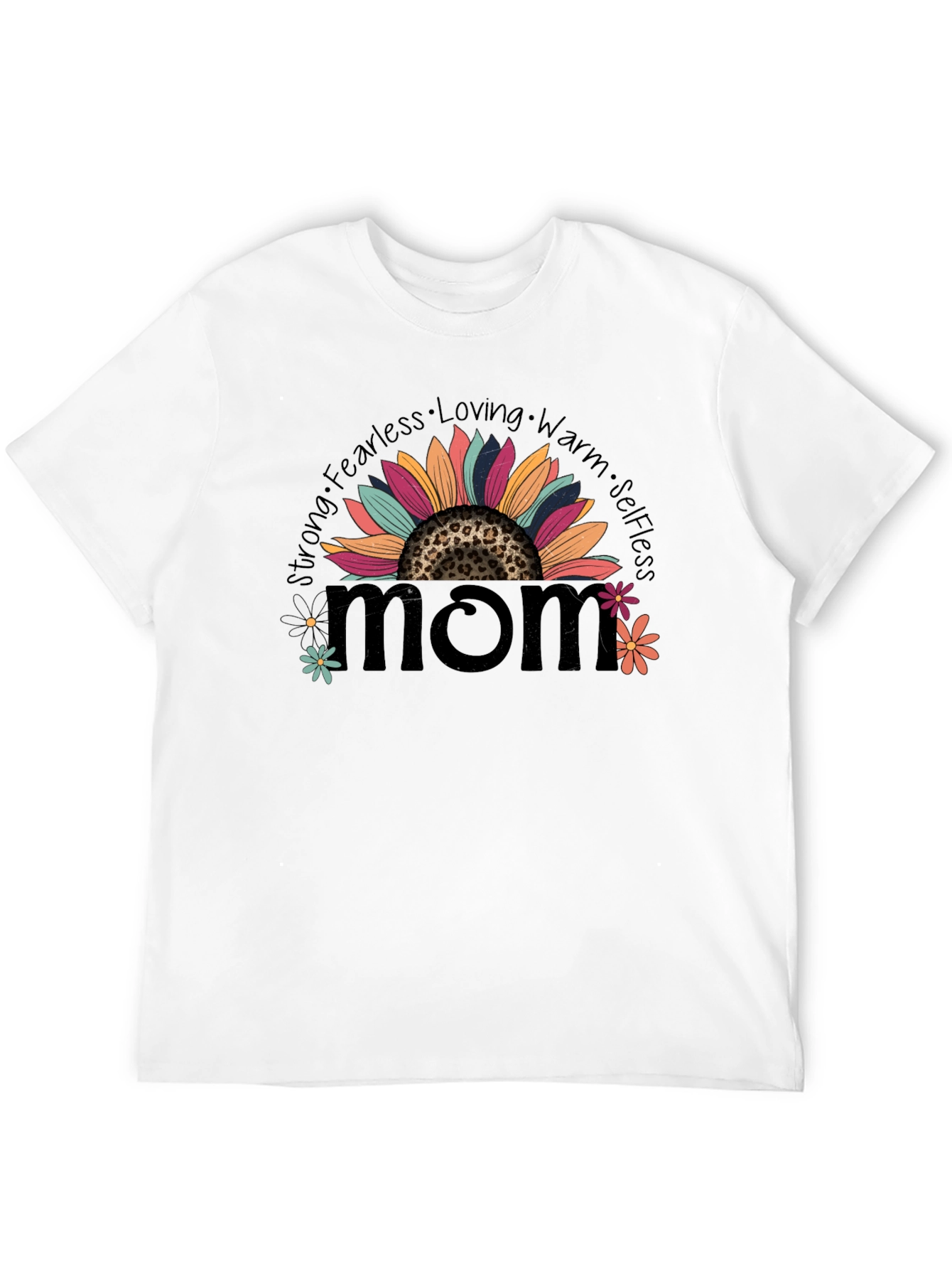 Mom Sunflower Graphic Tee - Strong Fearless & Loving