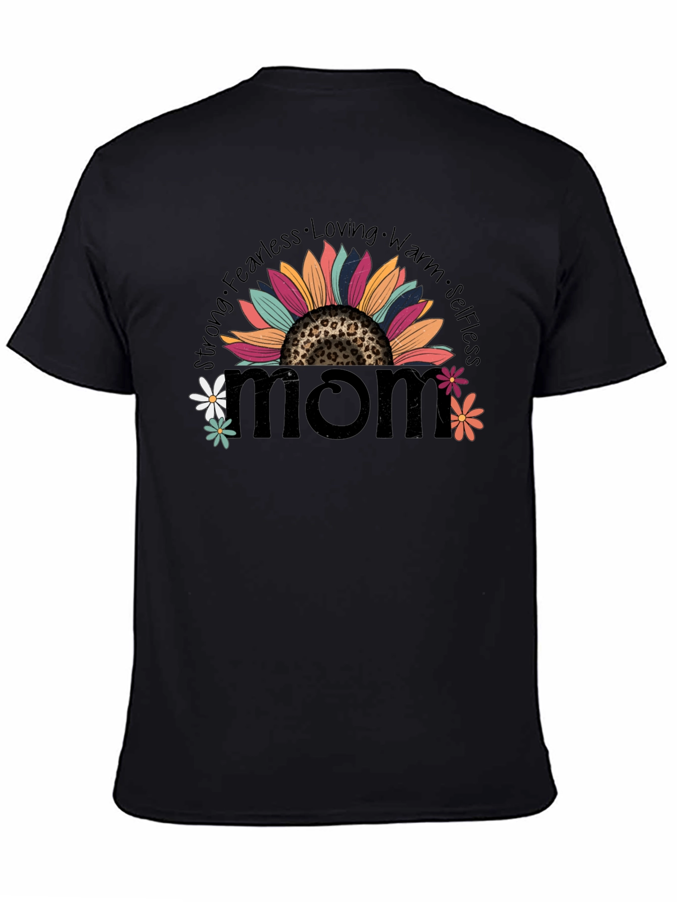 Mom Sunflower Graphic Tee - Strong Fearless & Loving