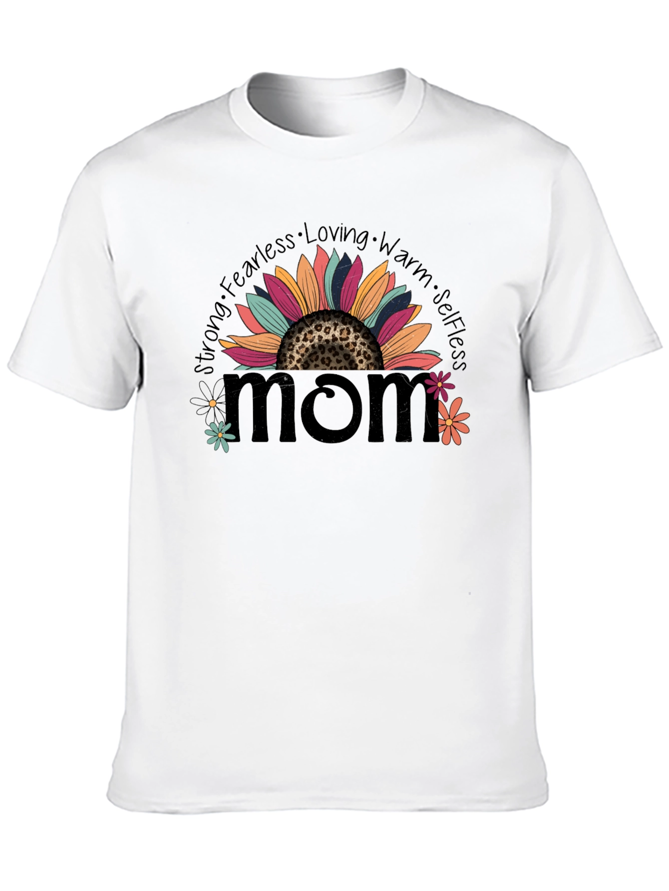 Mom Sunflower Graphic Tee - Strong Fearless & Loving