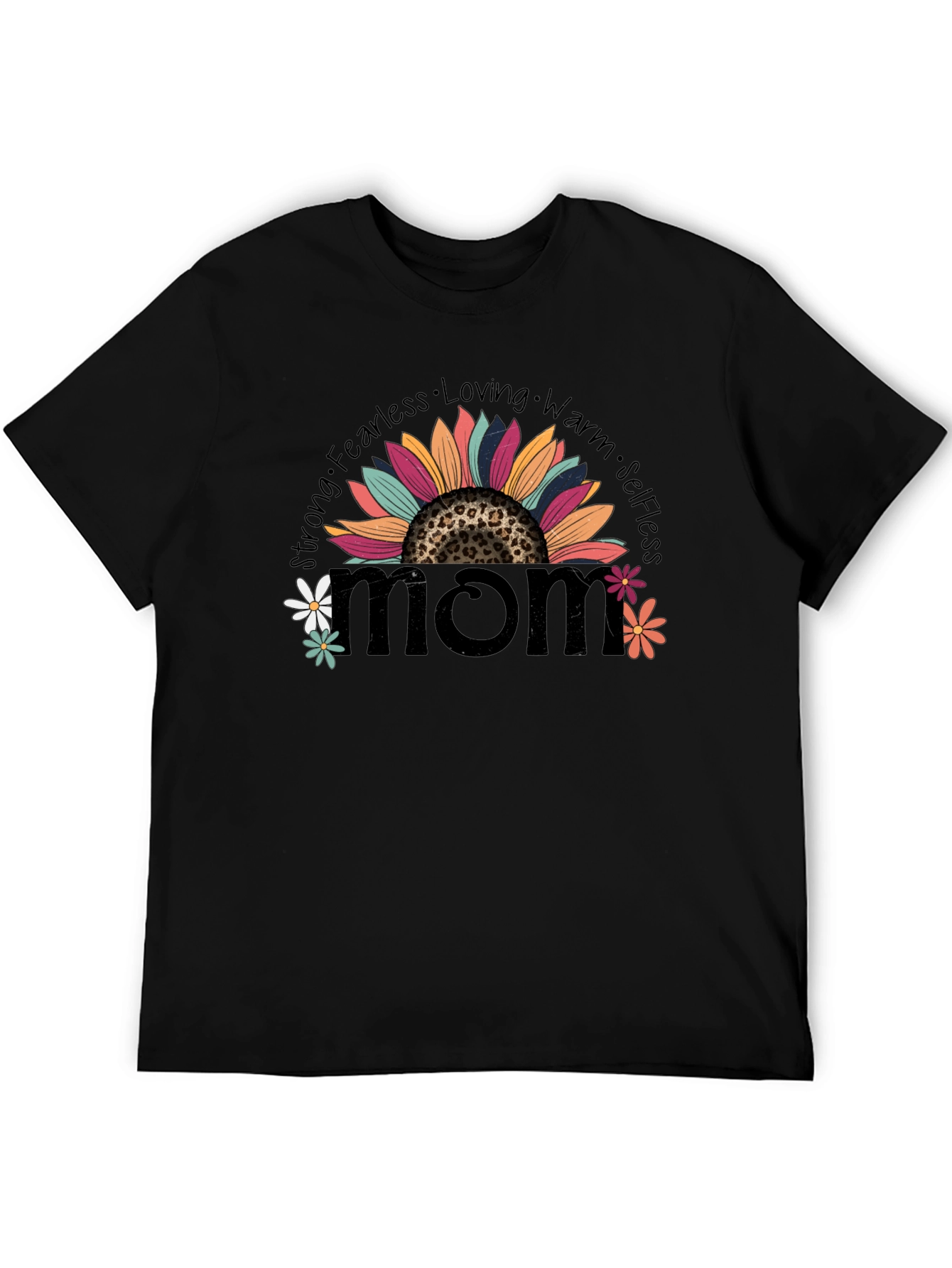 Mom Sunflower Graphic Tee - Strong Fearless & Loving