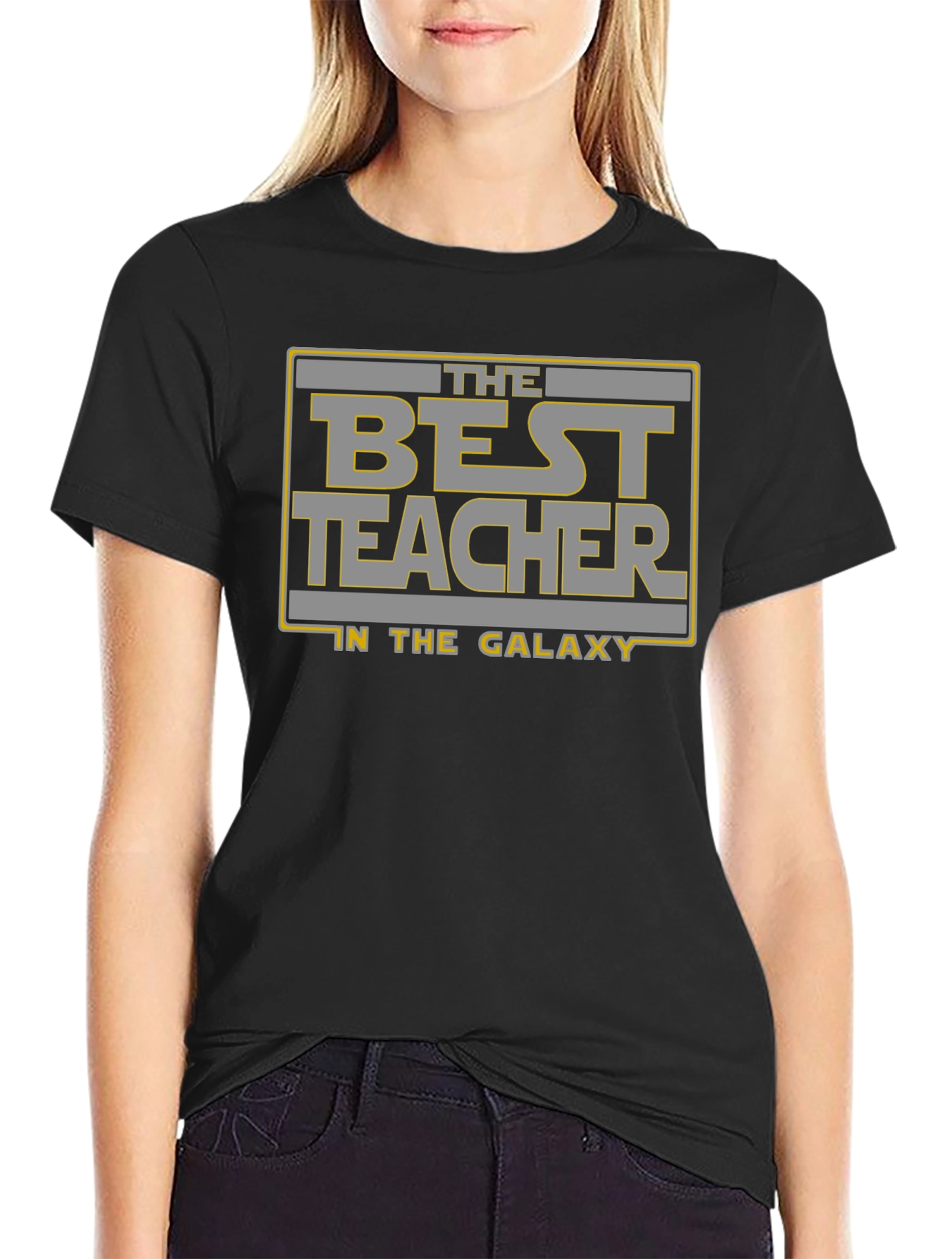 Best Teacher in the Galaxy Black Graphic T-Shirt