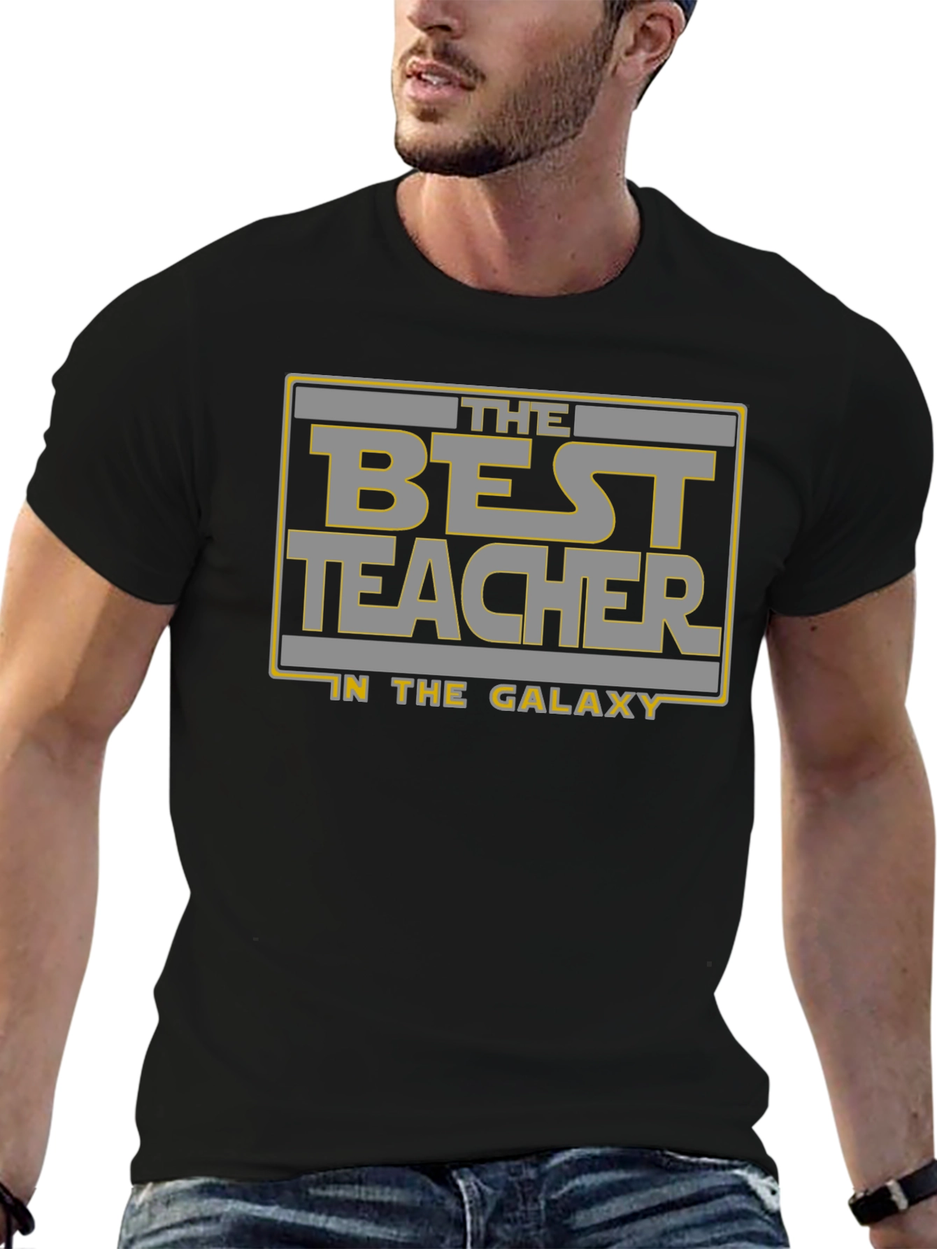 Best Teacher in the Galaxy Black Graphic T-Shirt
